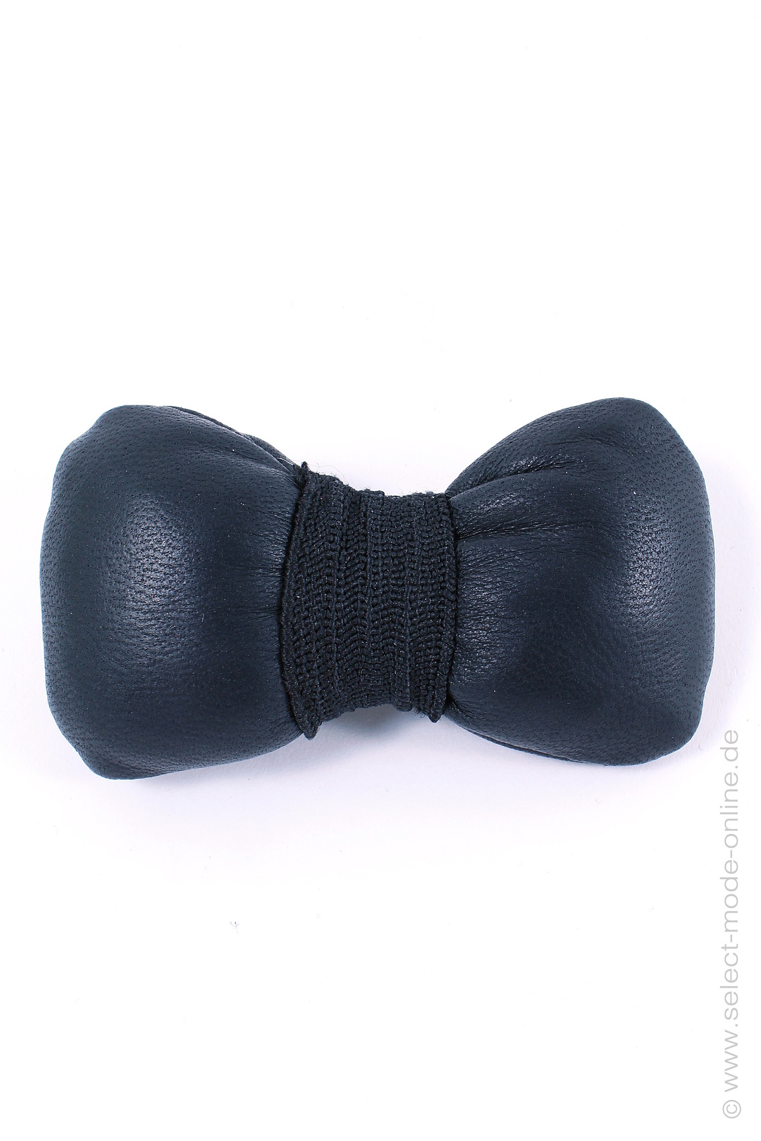 Leather bow tie bracelet - black