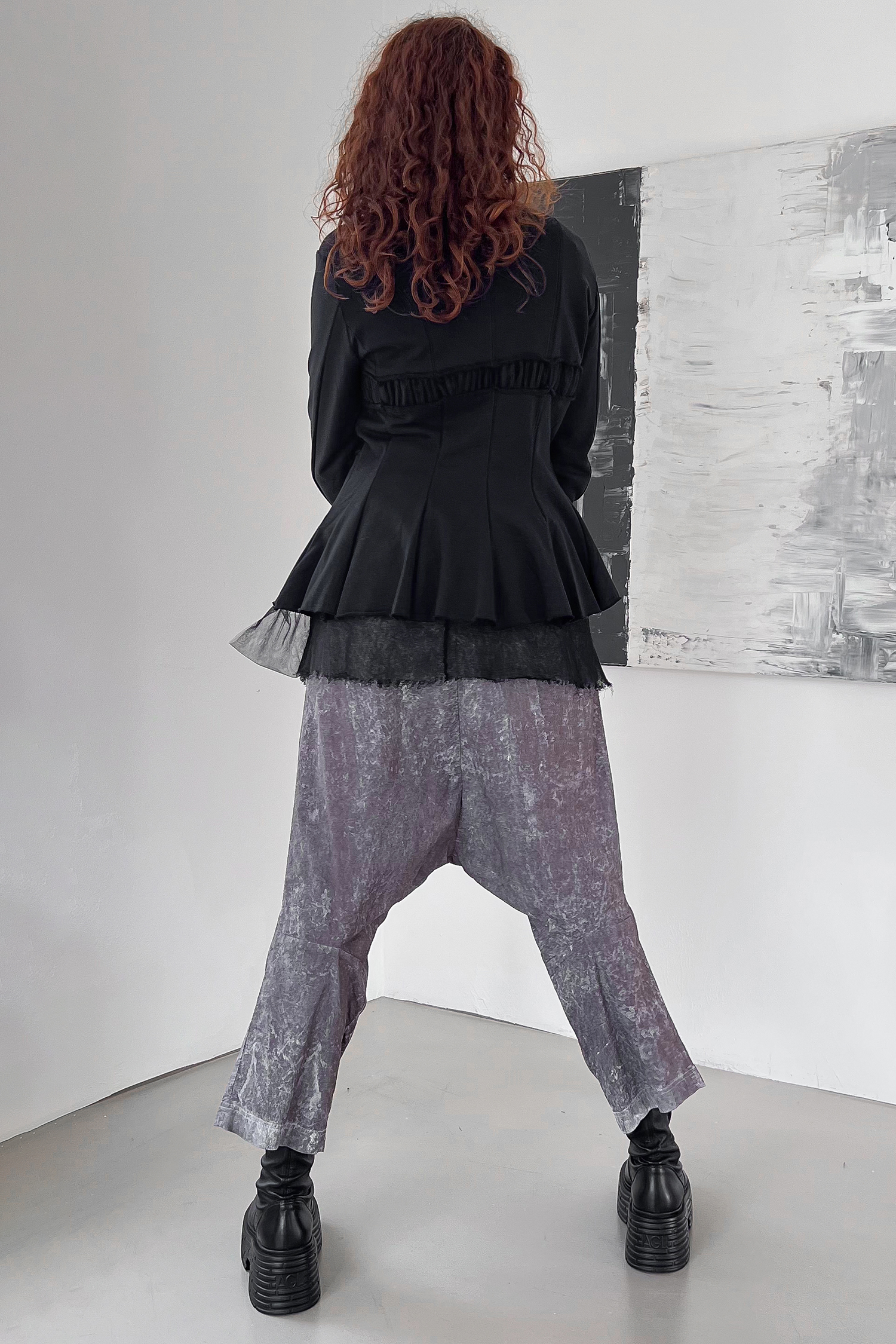 Sweatjacket with tulle - Black - 2118