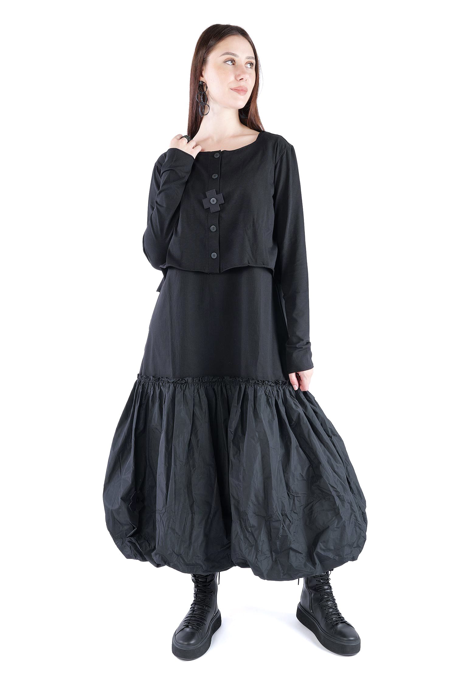 Kurze Jerseyjacke - Schwarz - 2131