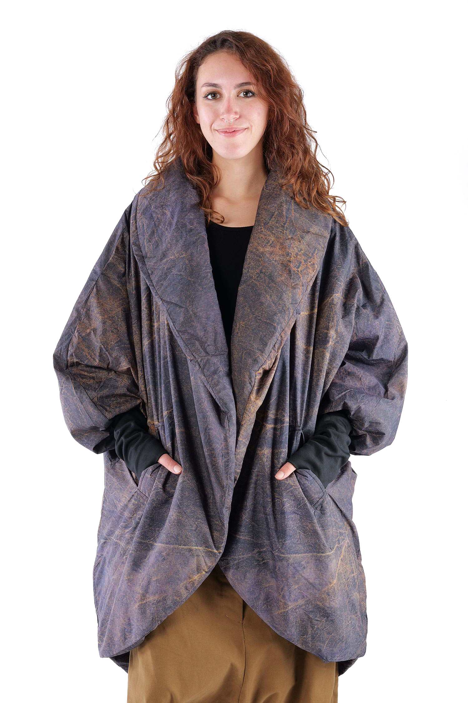 Oversize Wintermantel - Cognac Quartz - SX115
