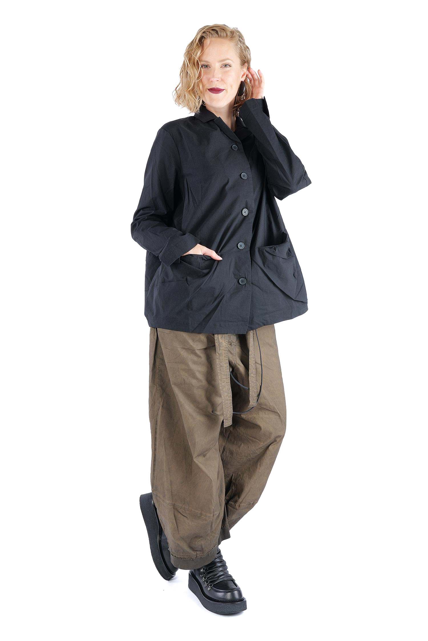 Stretchjacke - Schwarz - 2263631115