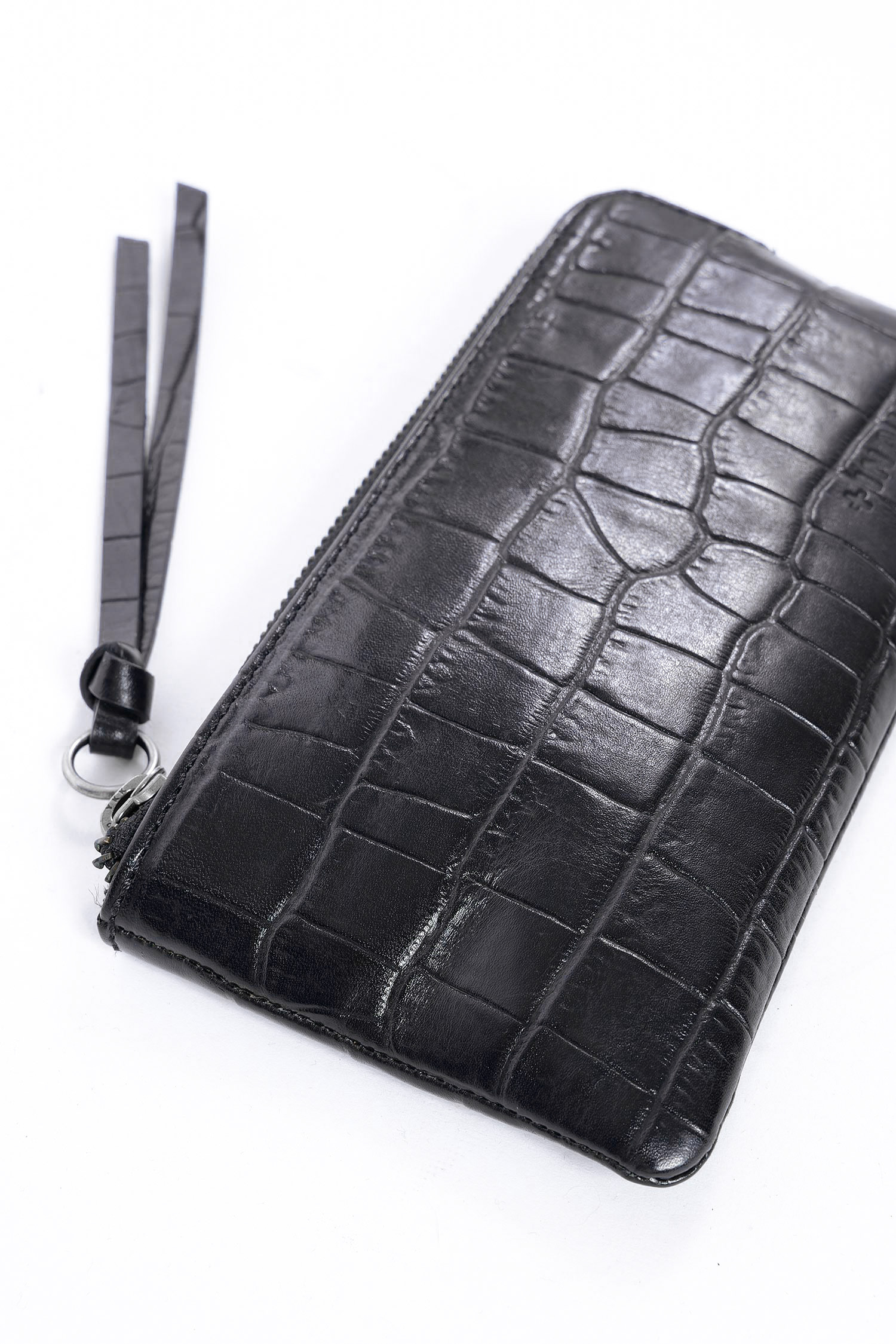 Leder Portemonnaie - Eco Croc Black - ILU ed.1