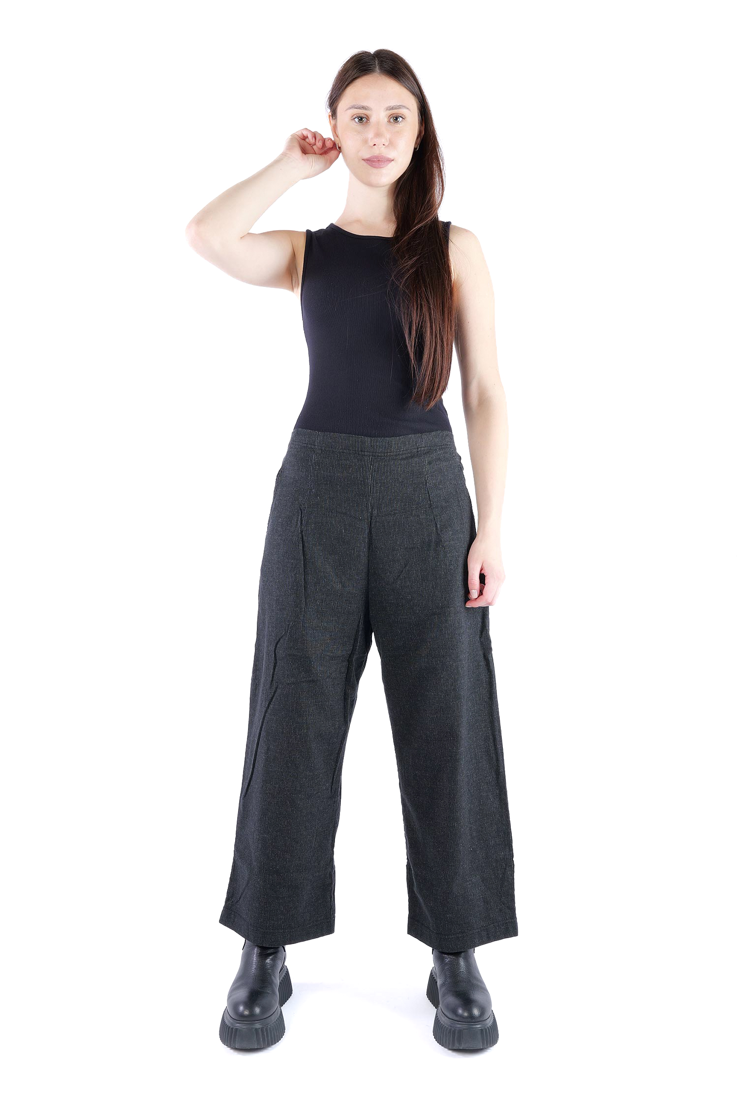 Nadelstreifen Culotte - Black stripe - 2263410104