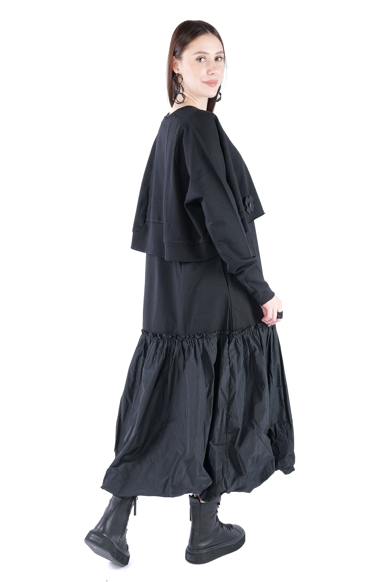 Kurzer Sweatpullover - Black print - 2137