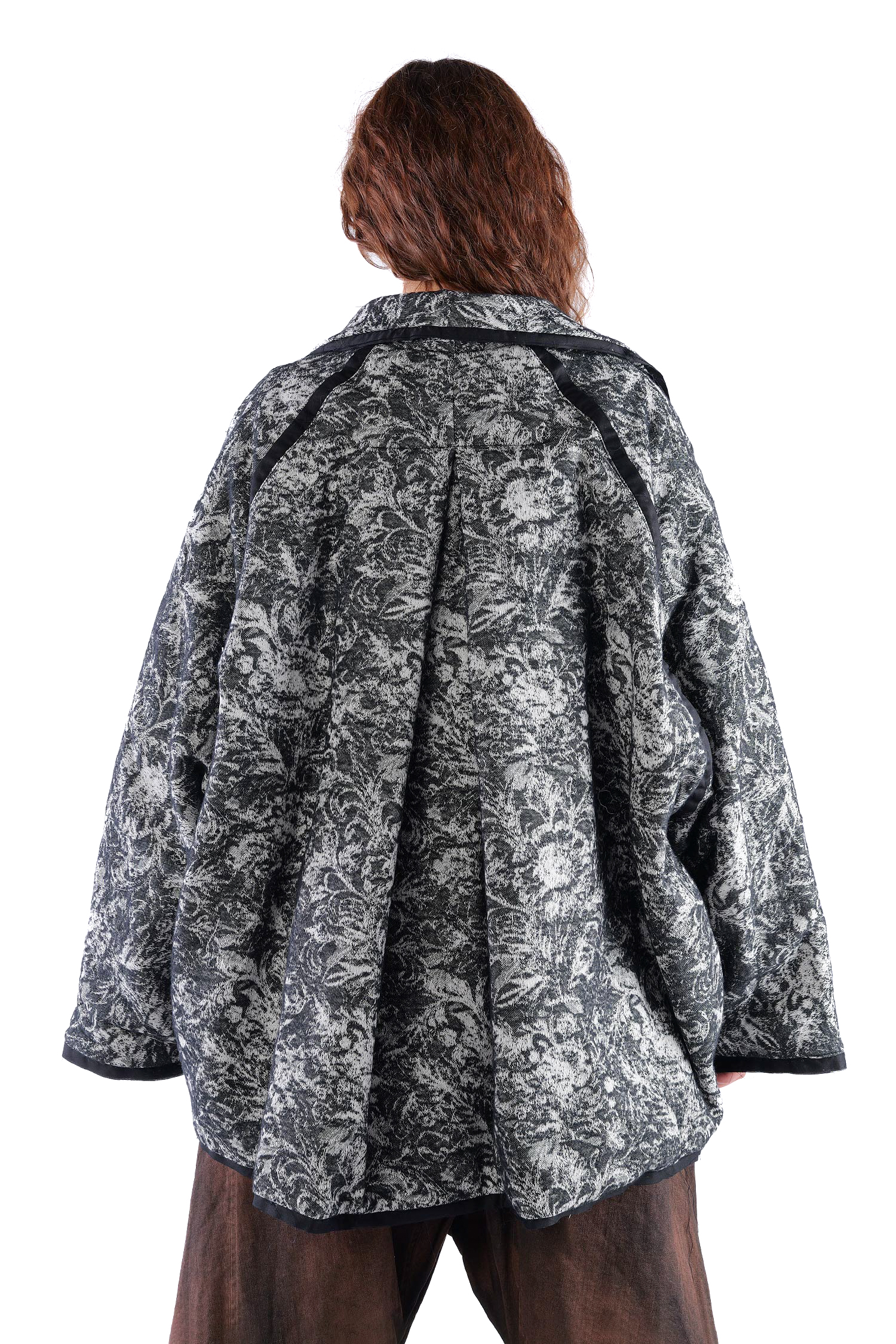 Oversize Winterjacke - Schwarz/Weiß - S438