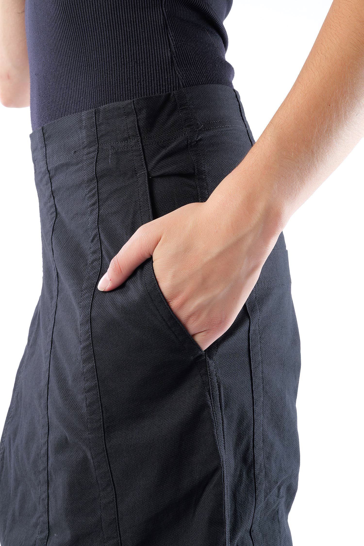 Weite Stretchhose - Schwarz - 2261390126