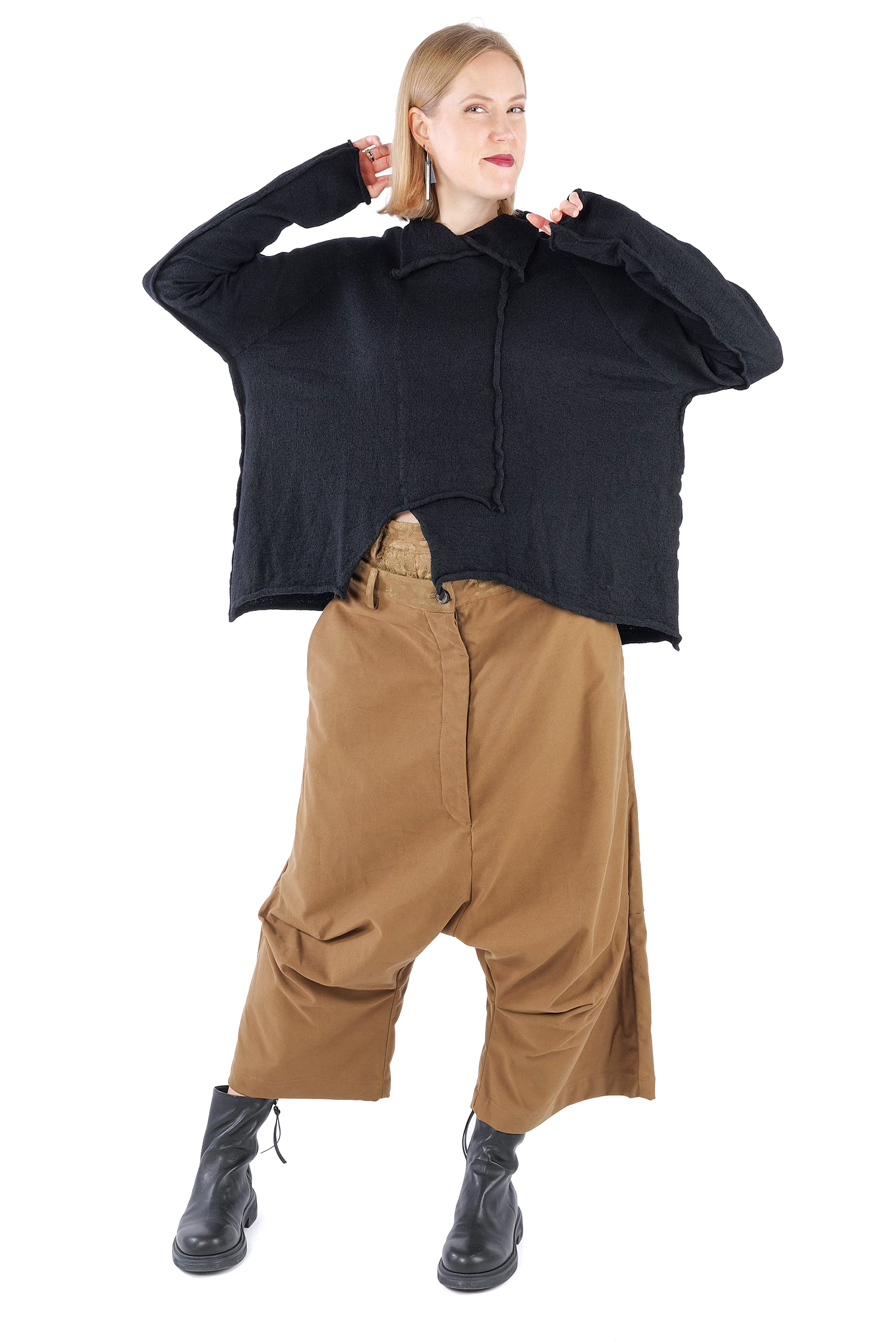 Oversize Wollpullover - Schwarz - 2261680713