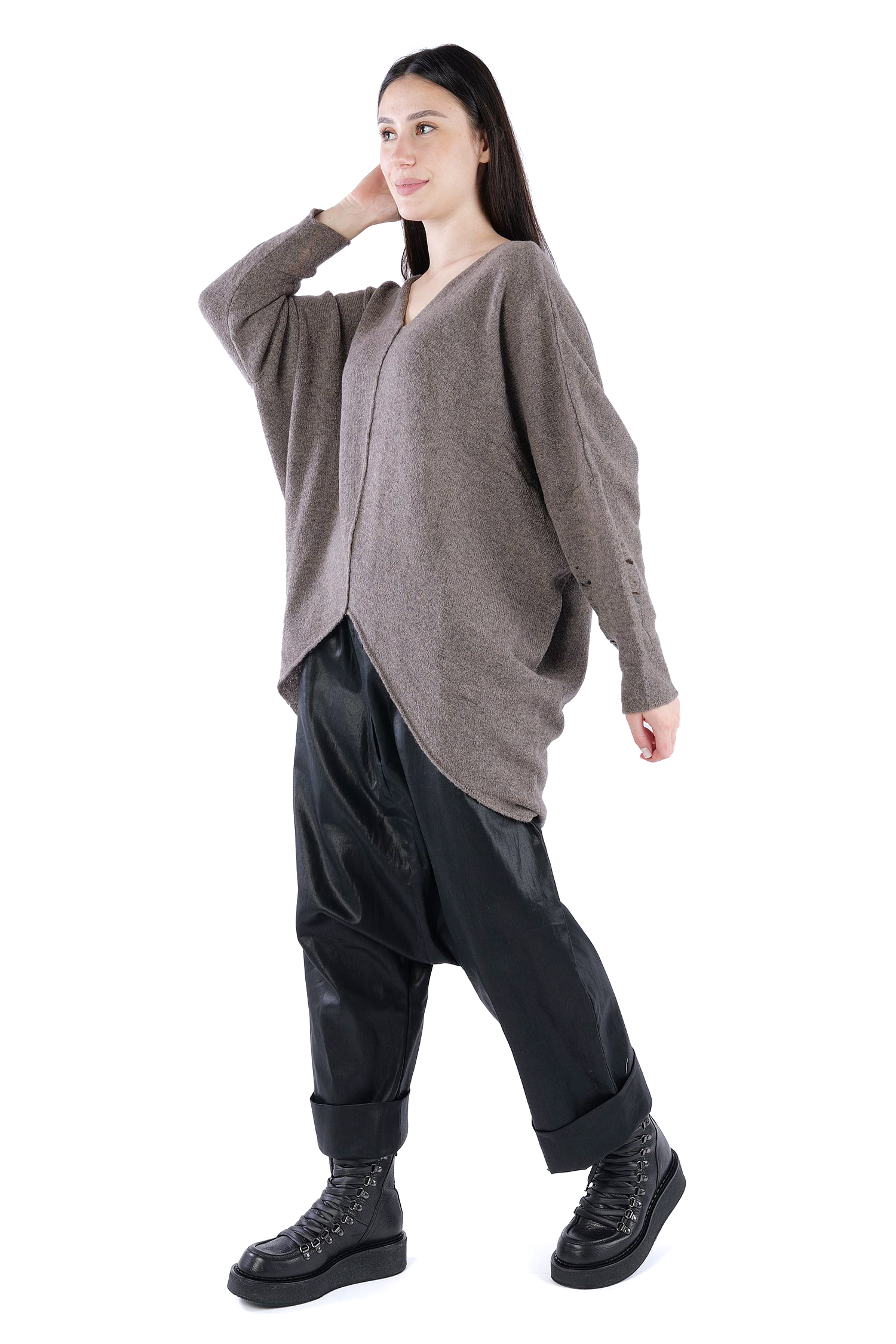 Feinstrick Pullover - Faded brown - Jojo