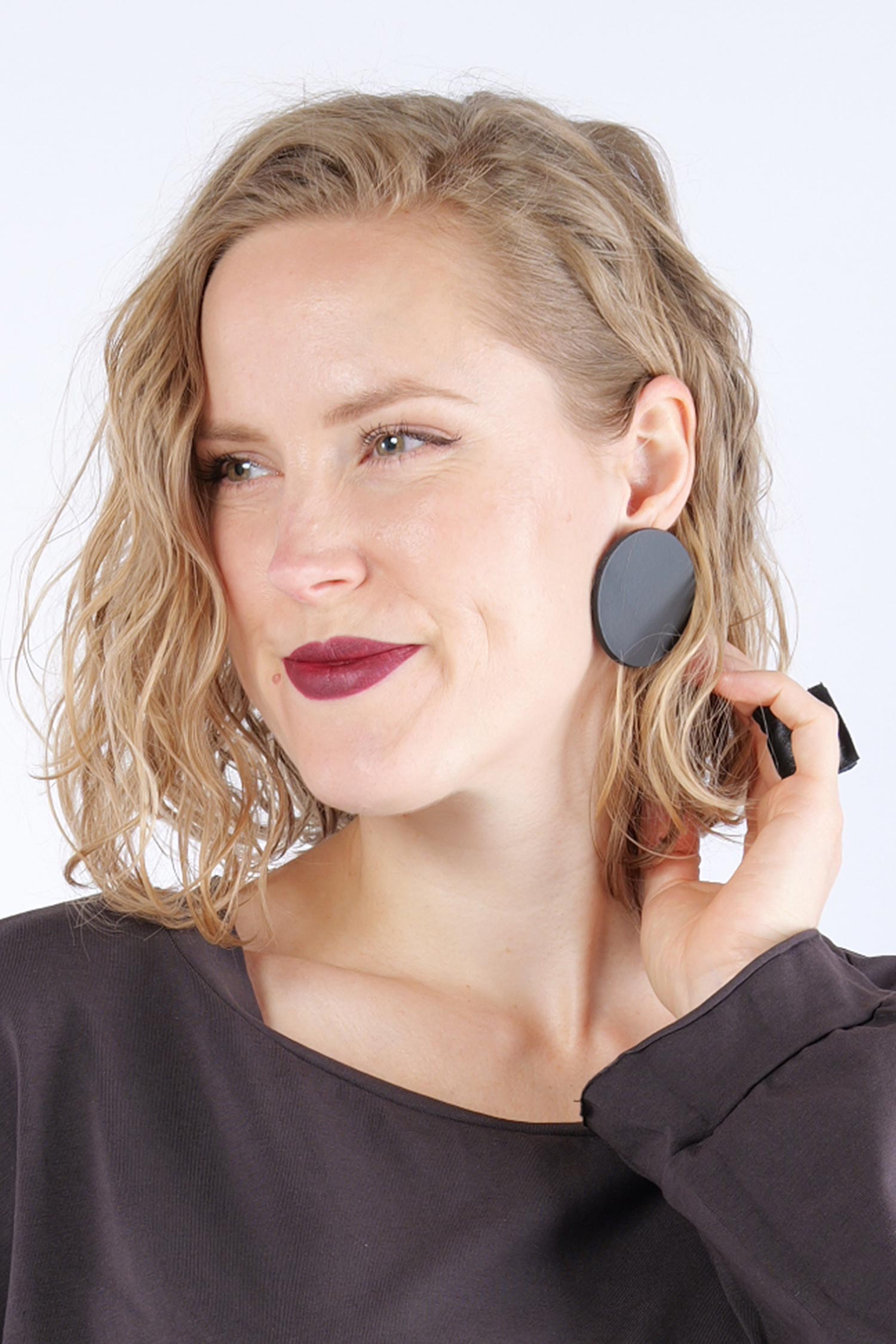 Runde Ohrringe - Polkadot P_M_Earrings - Schwarz