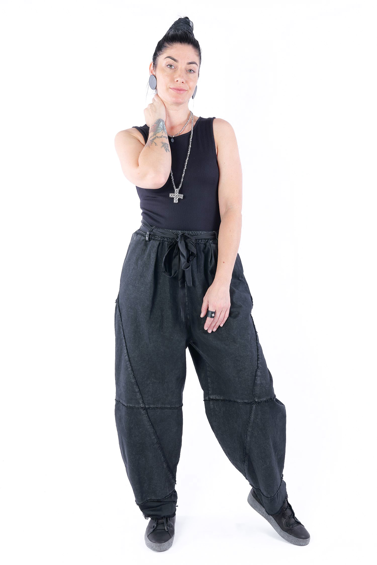 Jeanshose mit Beschichtung - Schwarz - S216