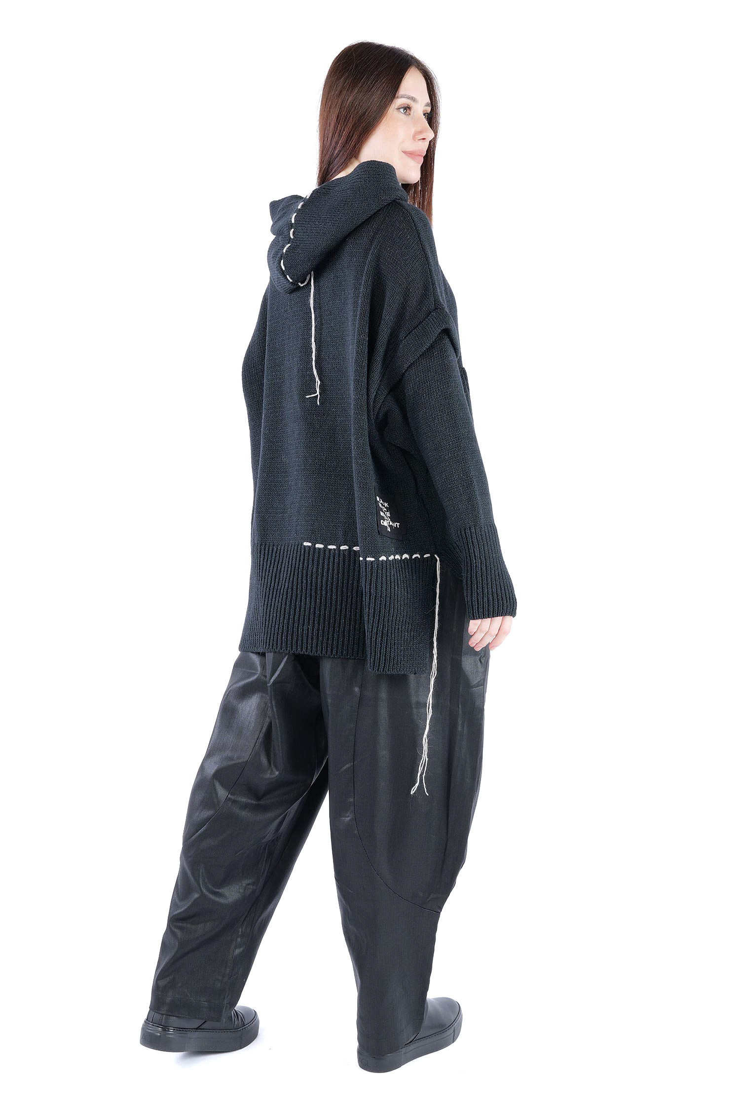 Strick Hoodie - Schwarz - Edooh