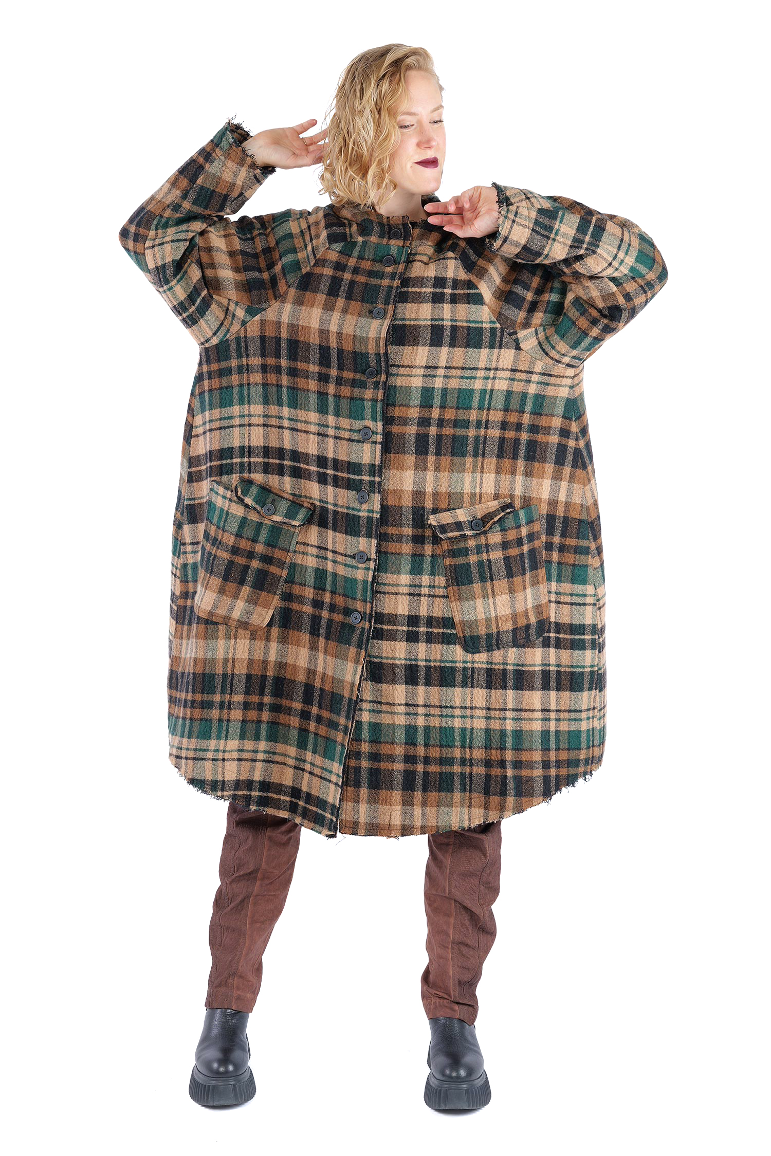 Fransiger Wintermantel - Forest check - 2263281203