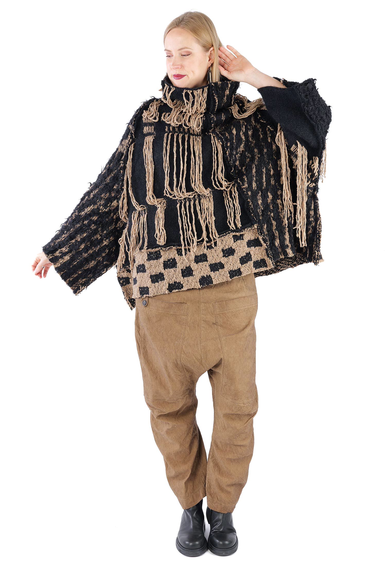 Chunky knit pullover - Dakar/black - 2262640702