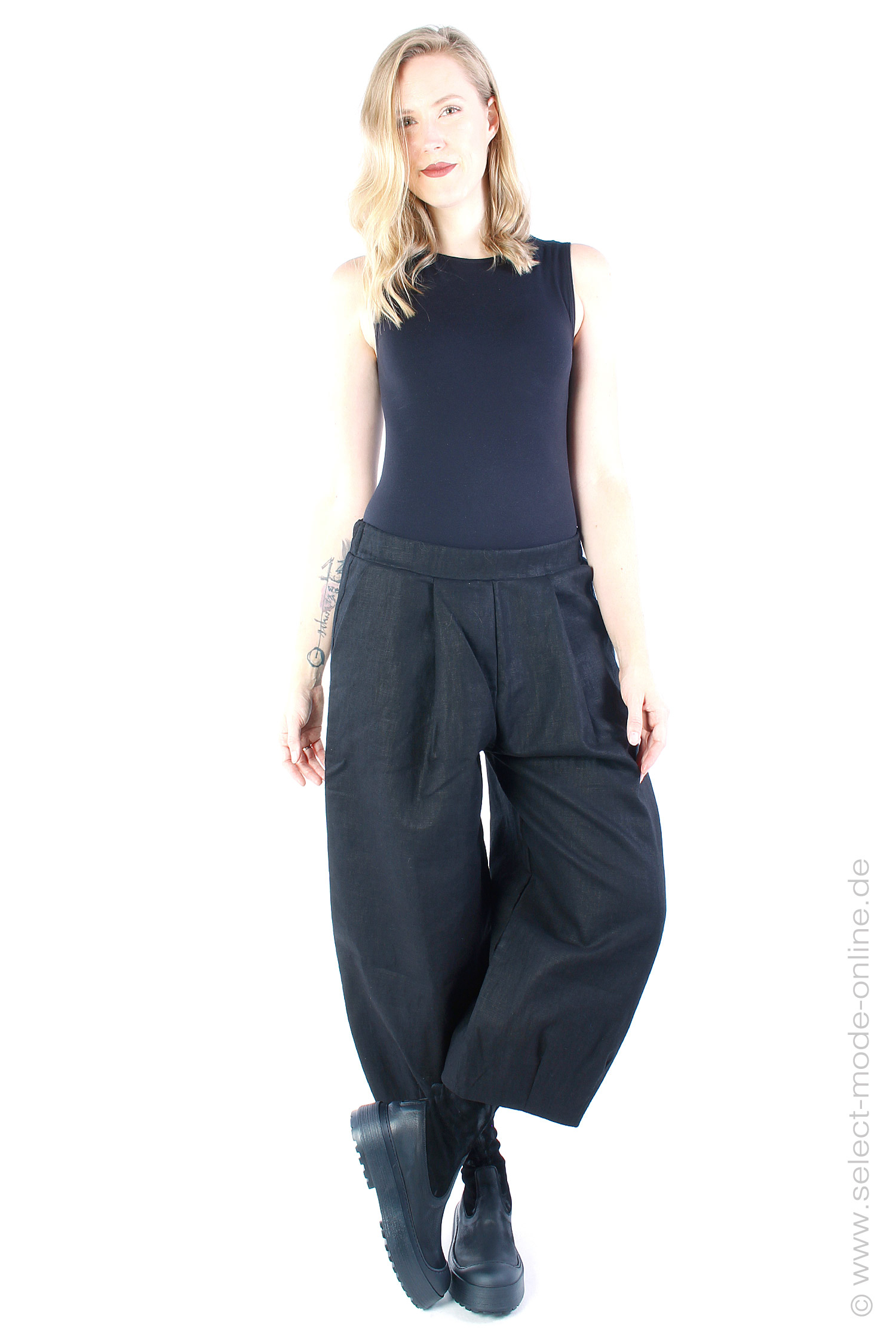 Tulip linen pants - black - 1110