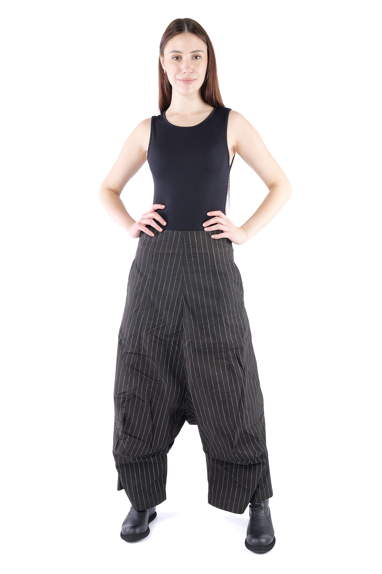Weite Stretchhose - Umbra cloud stripe - 2261240104