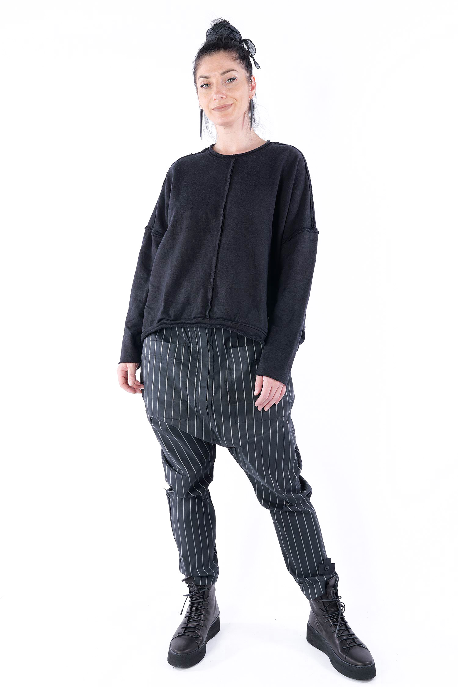 Hanfpullover - Schwarz - Quallied