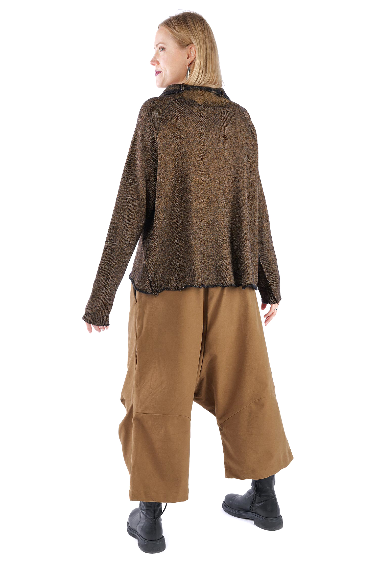 Oversize Wollpullover - Black gold - 2261680703