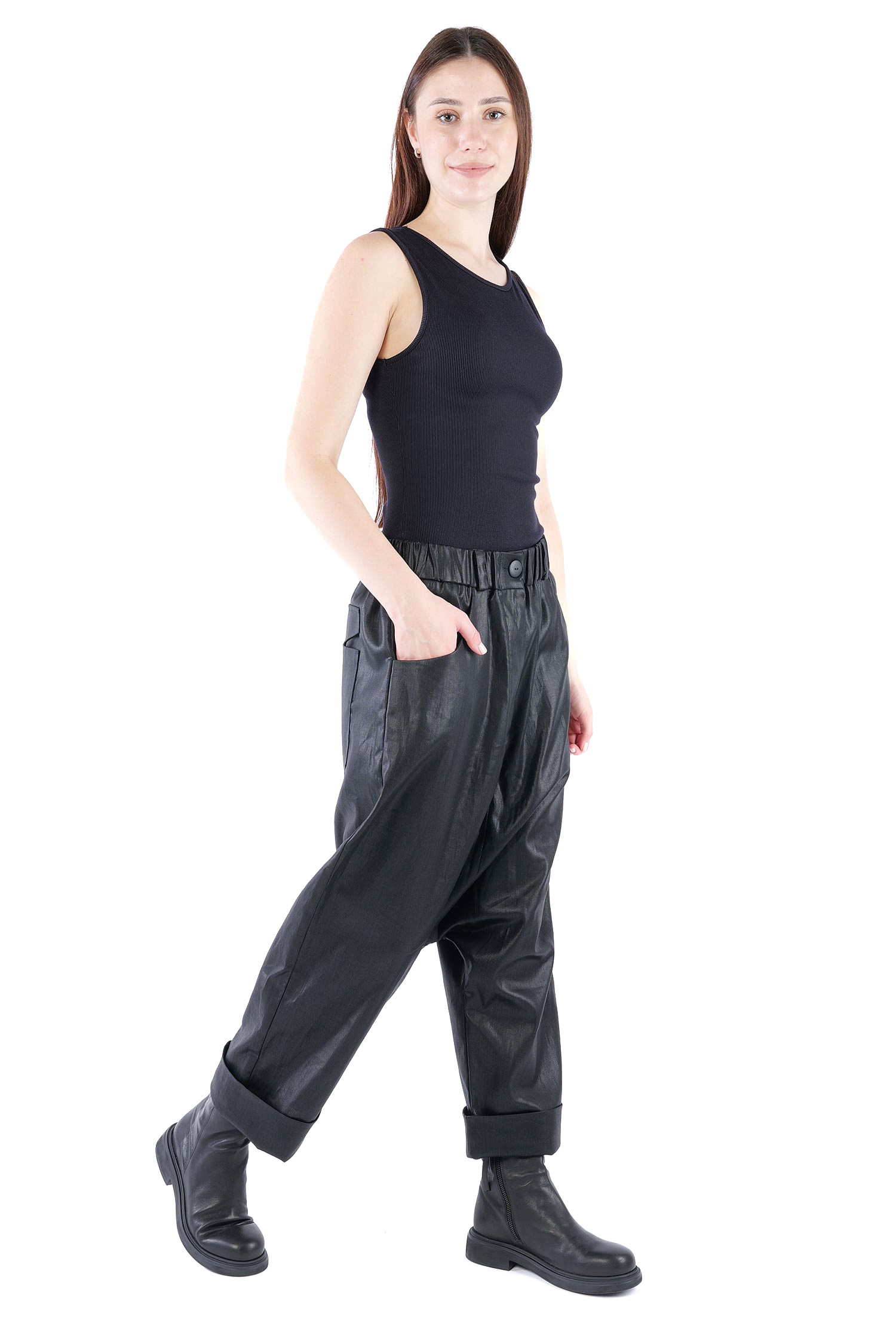 Coated pants - Black coated - Ollo