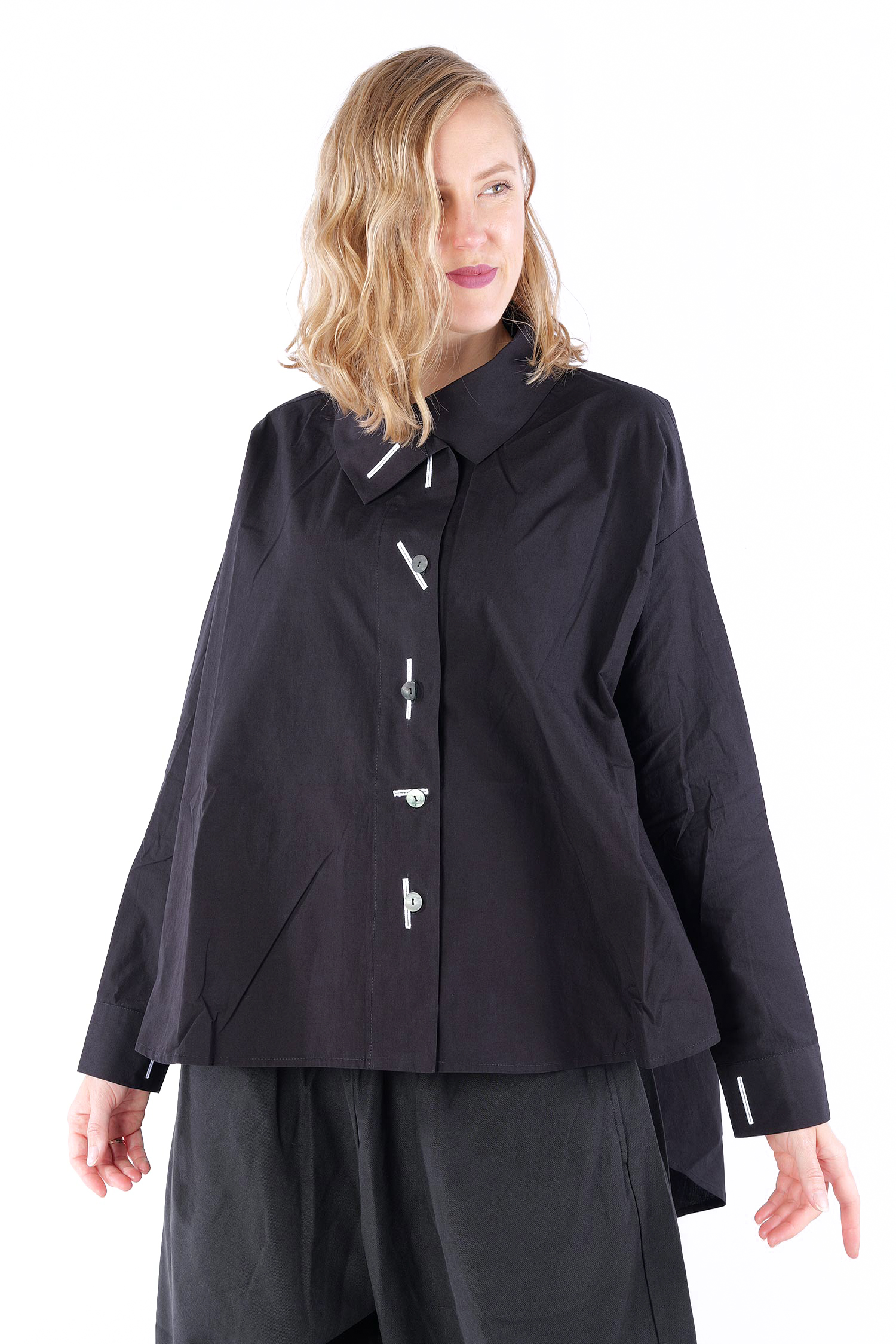 Oversize Bluse - Schwarz - 253420