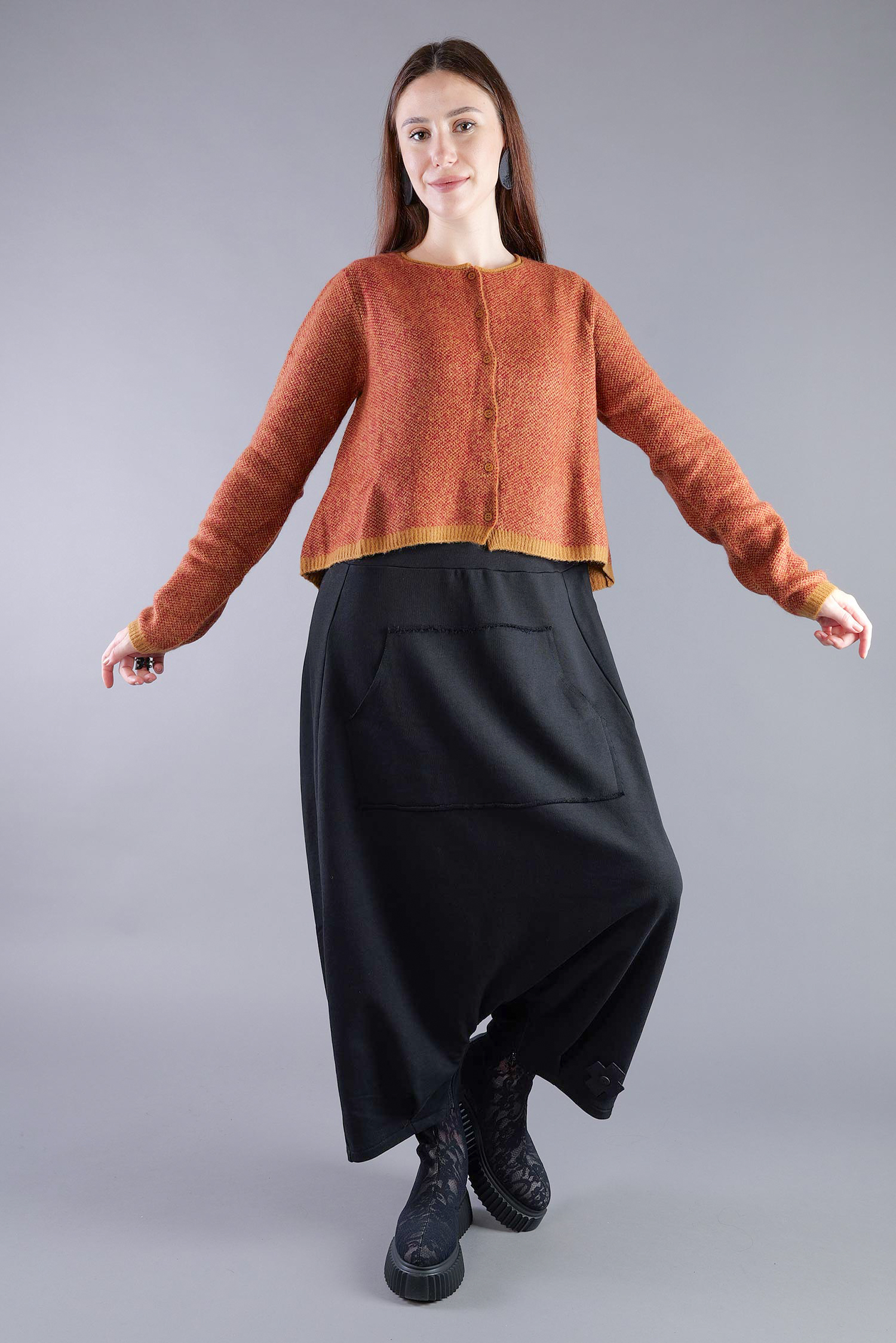 Strickjacke - Bronze lava jacquard - 2263277101