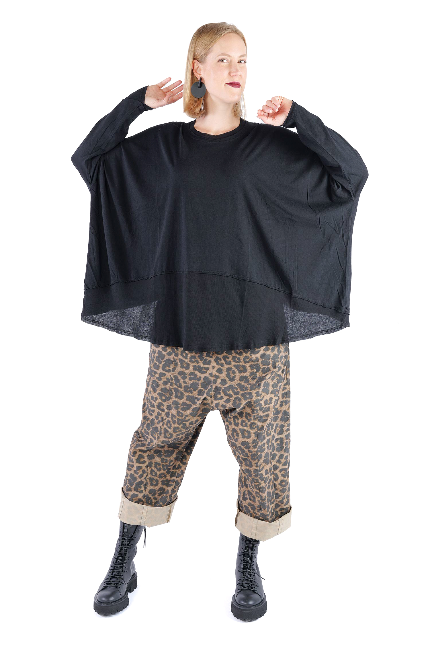 Oversize Tunika - Schwarz - 2263330503