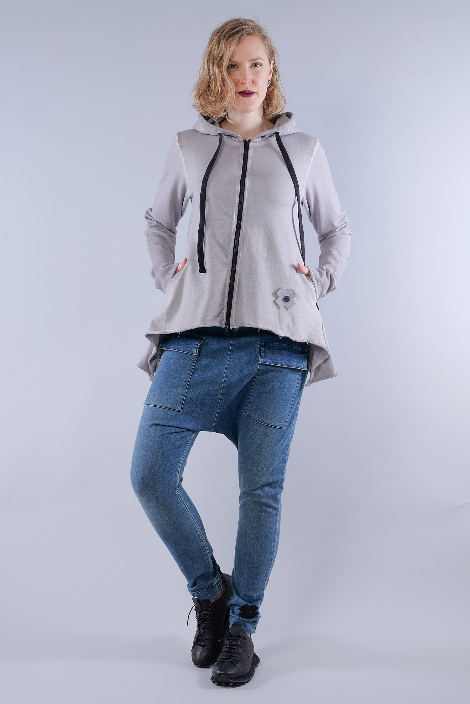 A-Linien Sweatjacke - Cement - 2119