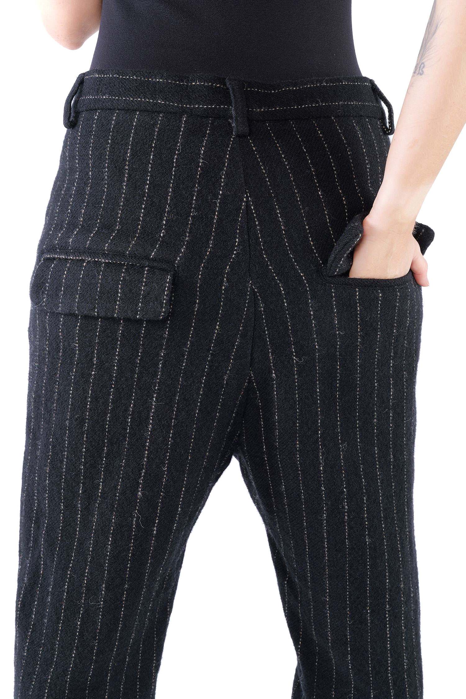 Lange Wollhose - Black stripe - 2264150102