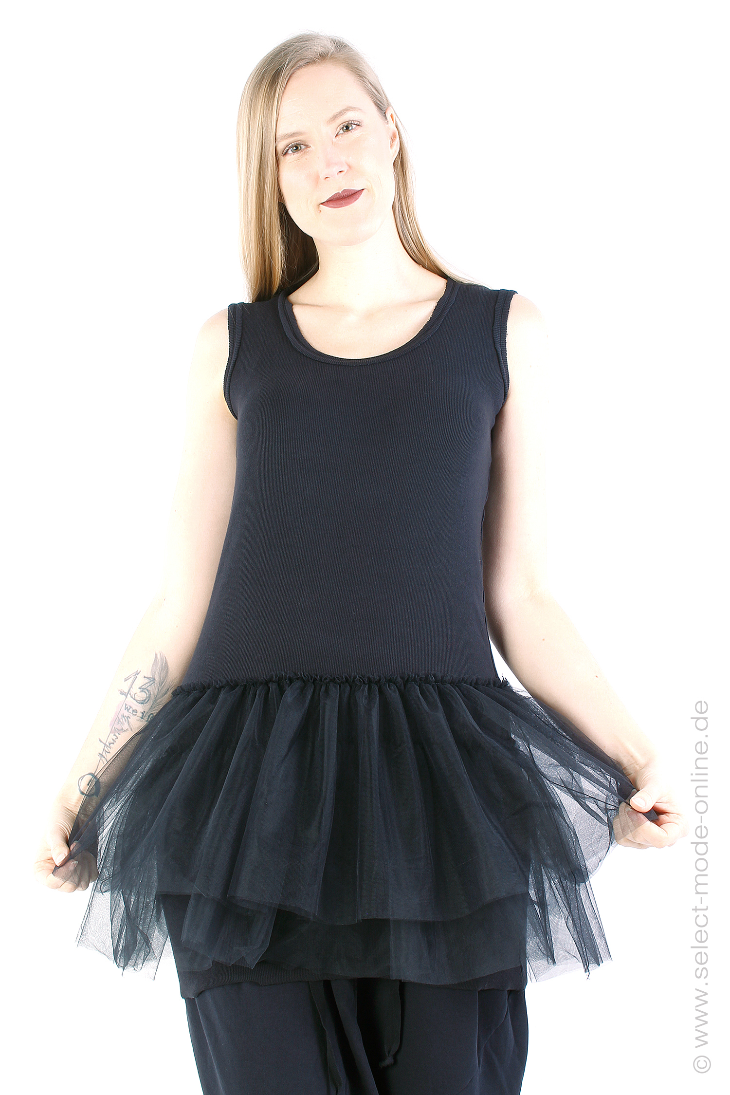 Top with tulle - Black - 5038