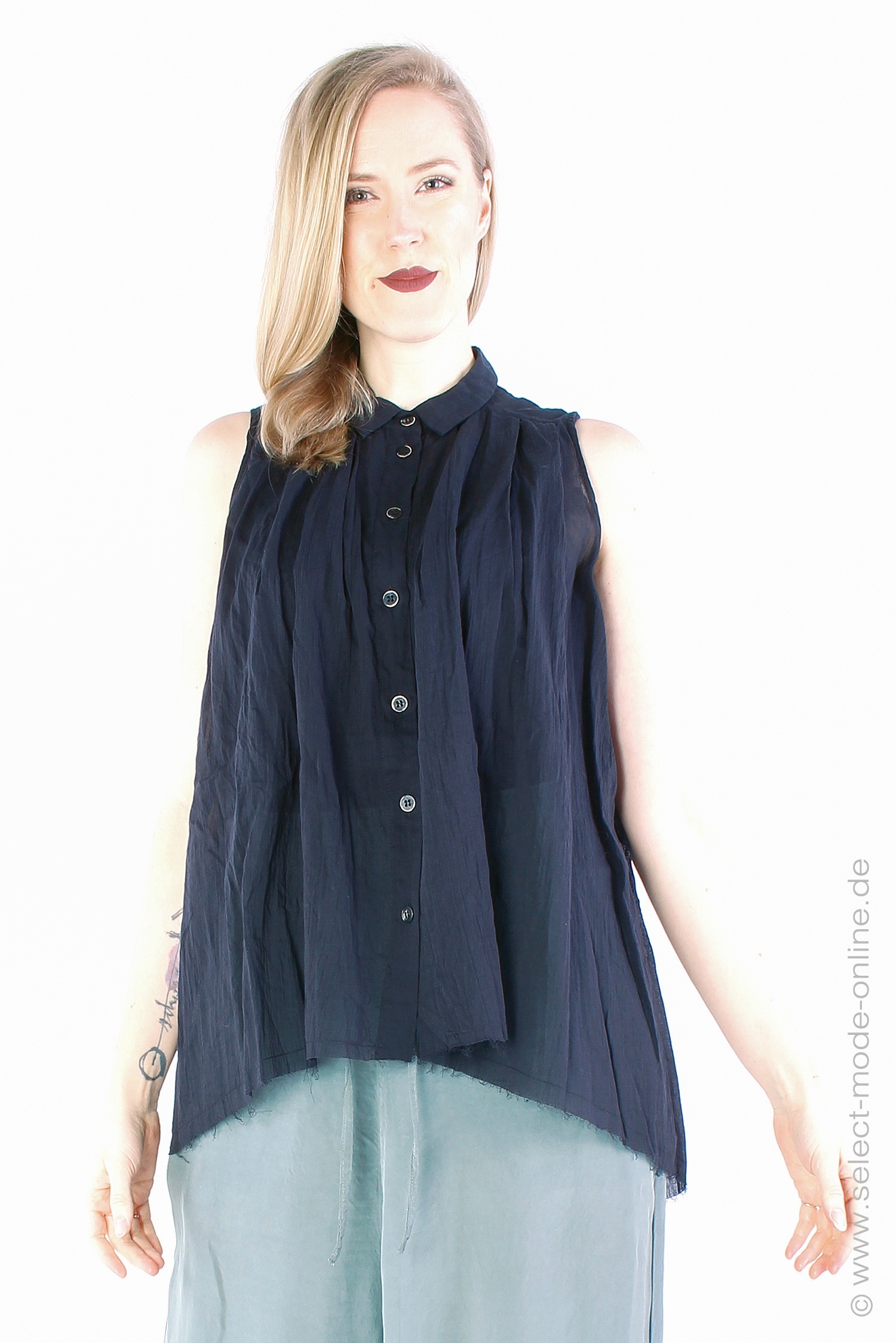 Sleeveless blouse - graphite black