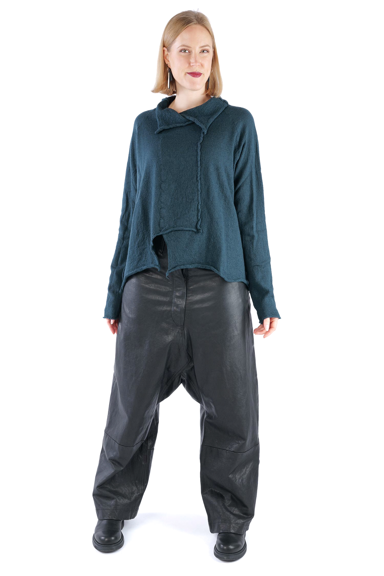 Oversize Wollpullover - Petrol - 2261680713