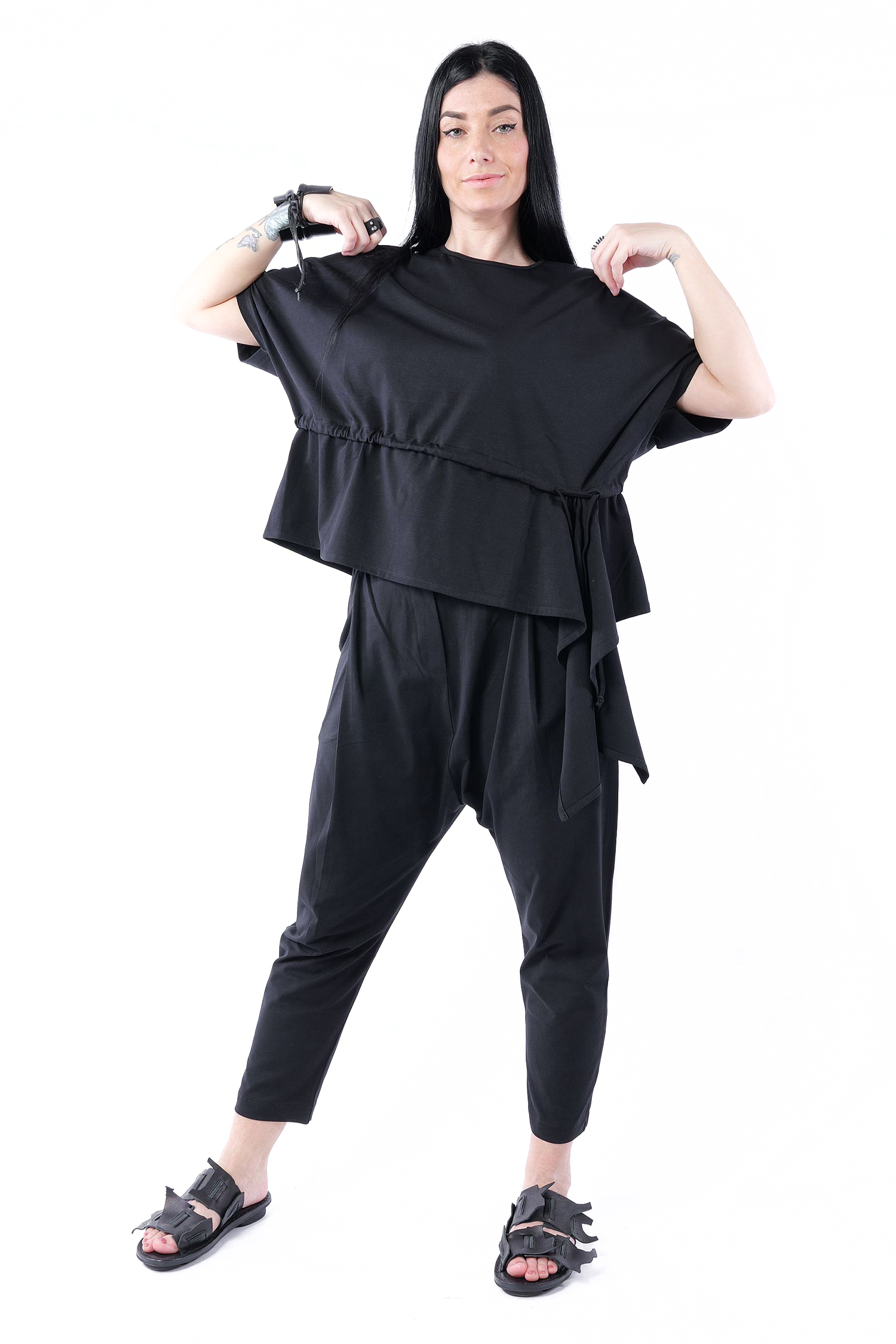 Asymmetrisches T-Shirt - Schwarz - 26.1-KHJ115