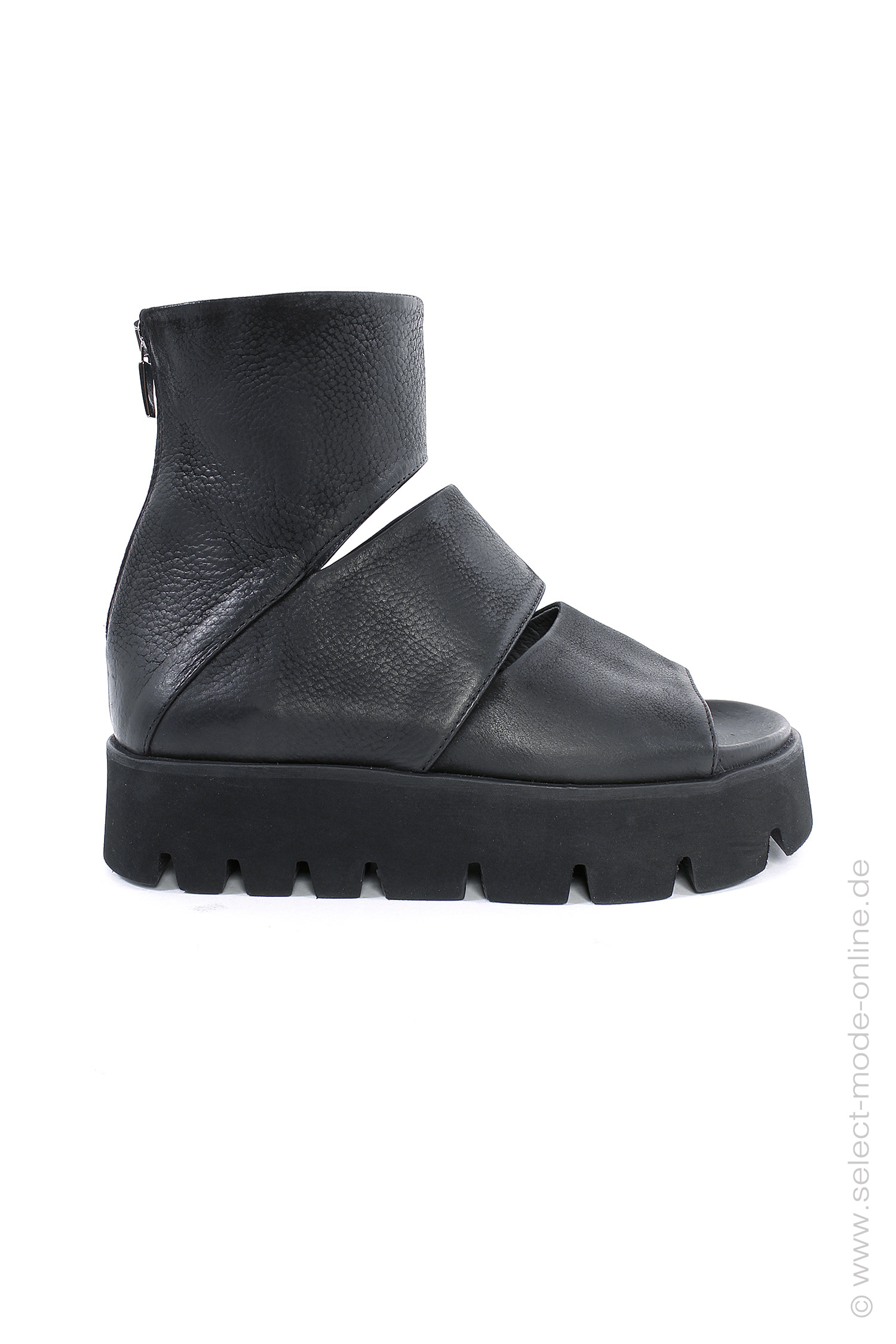 Sandale mit Reißverschluss - Schwarz - 5226