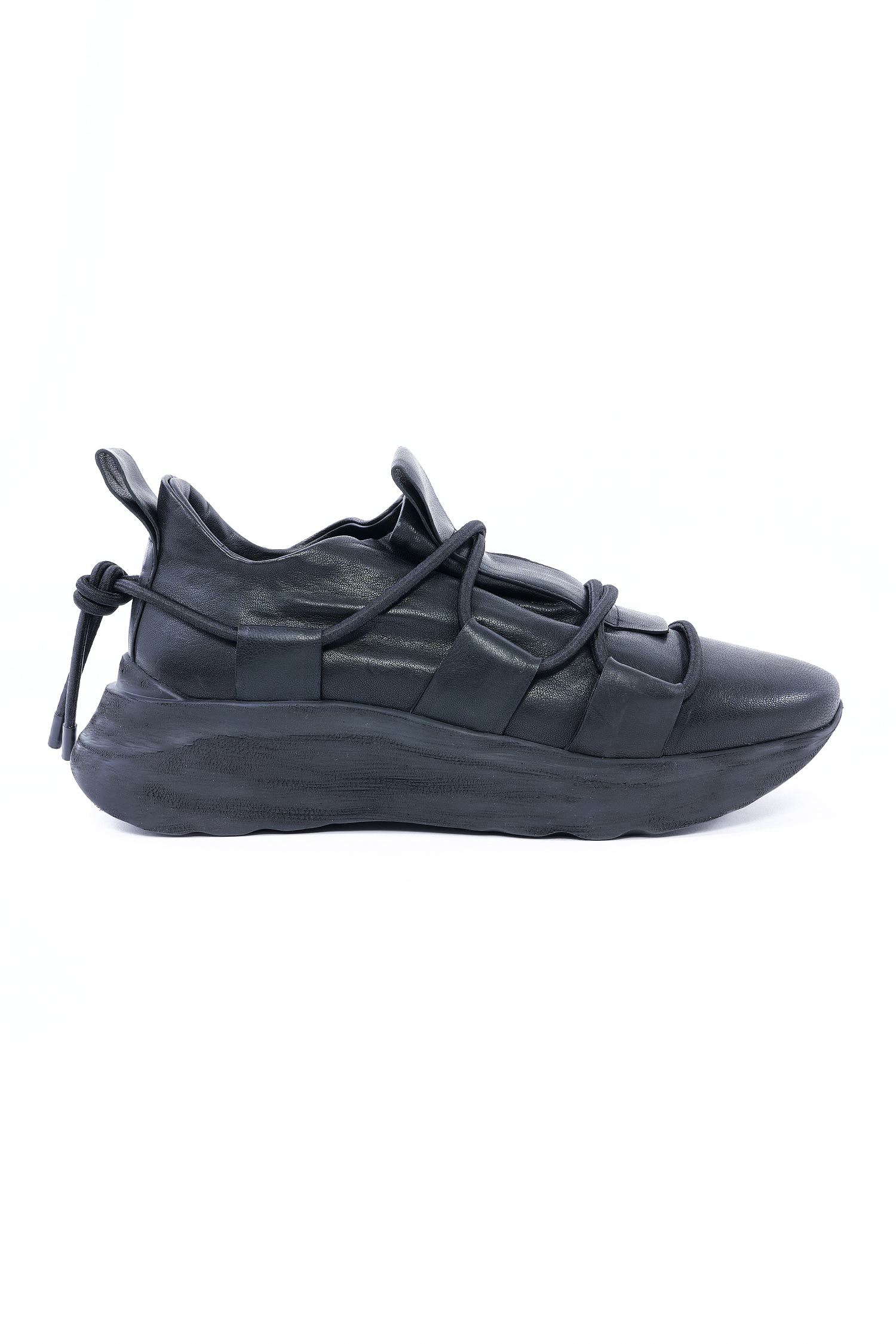 Decorative leather sneakers - Black - Triple great