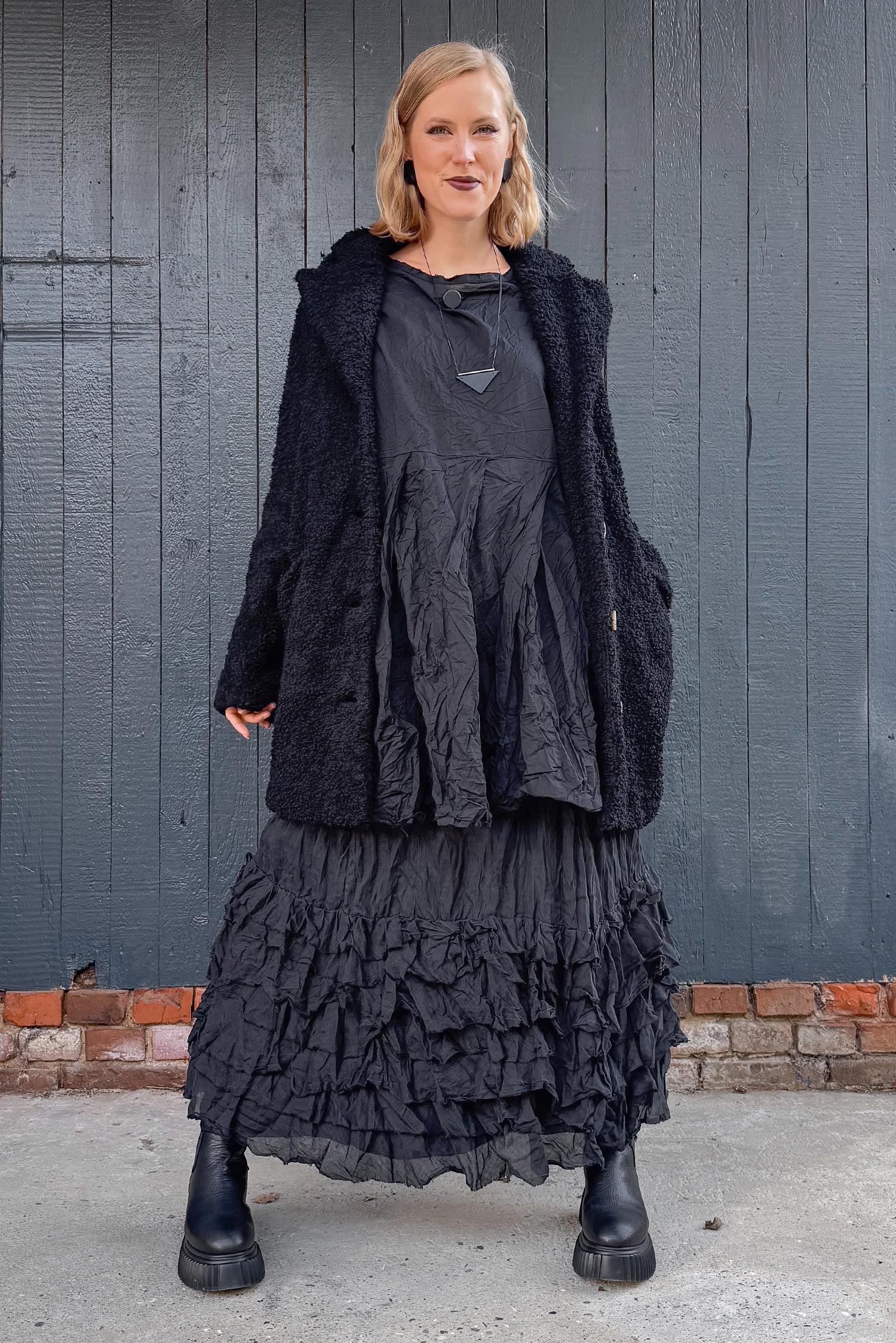 Gerüschter Rock - kaviar - Bakstraps - 130203