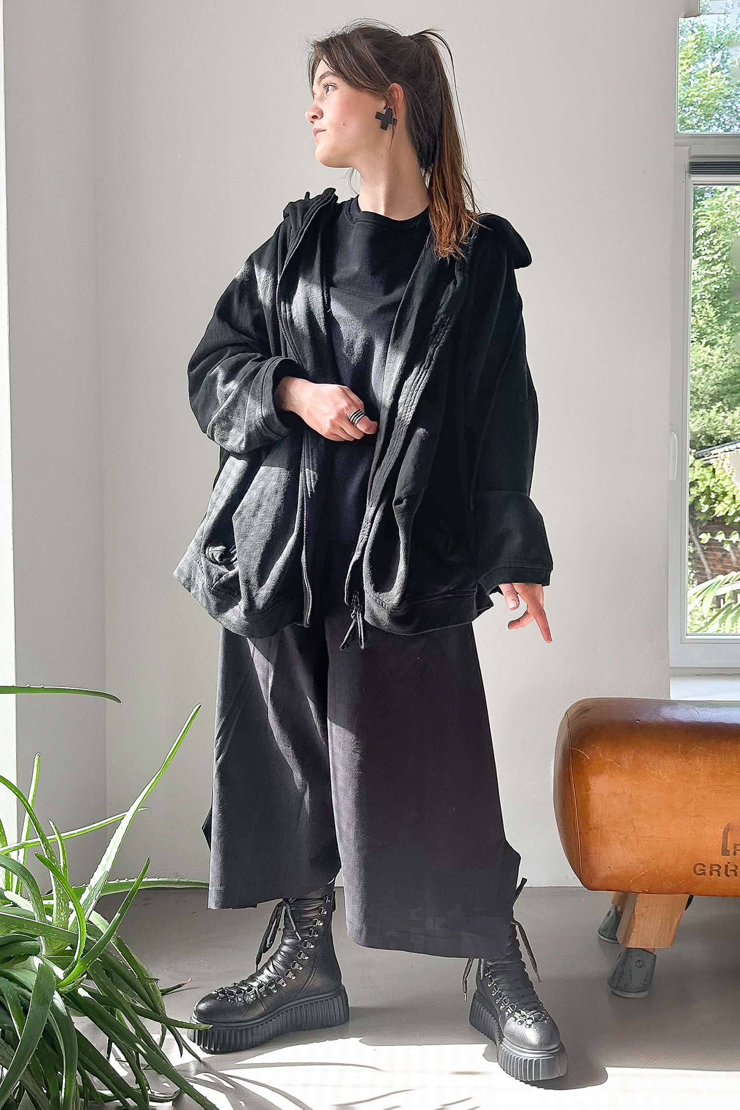 Oversized sweat jacket - Black - 1261271114