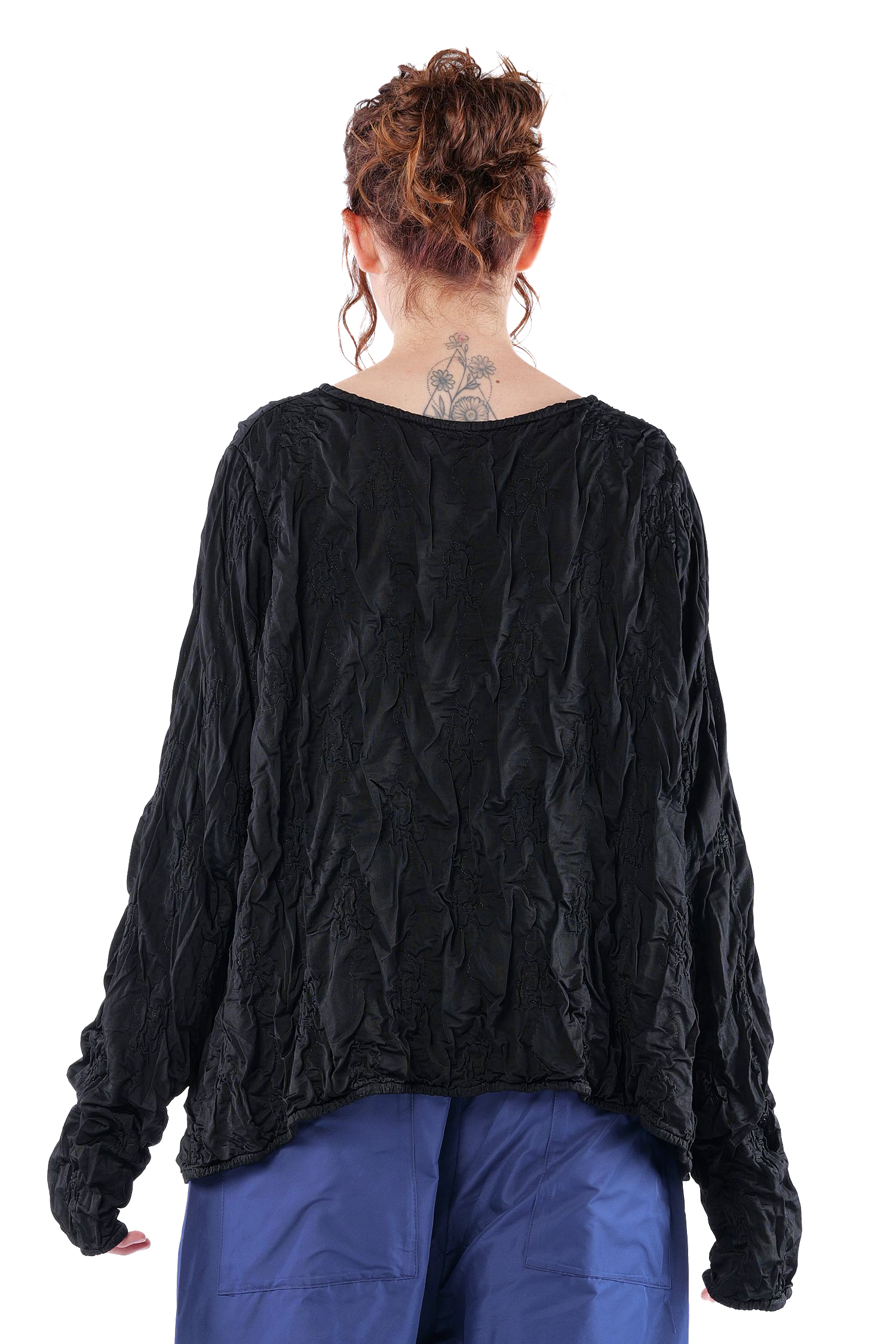 Oversize Stepppullover - Schwarz - Innenlaut