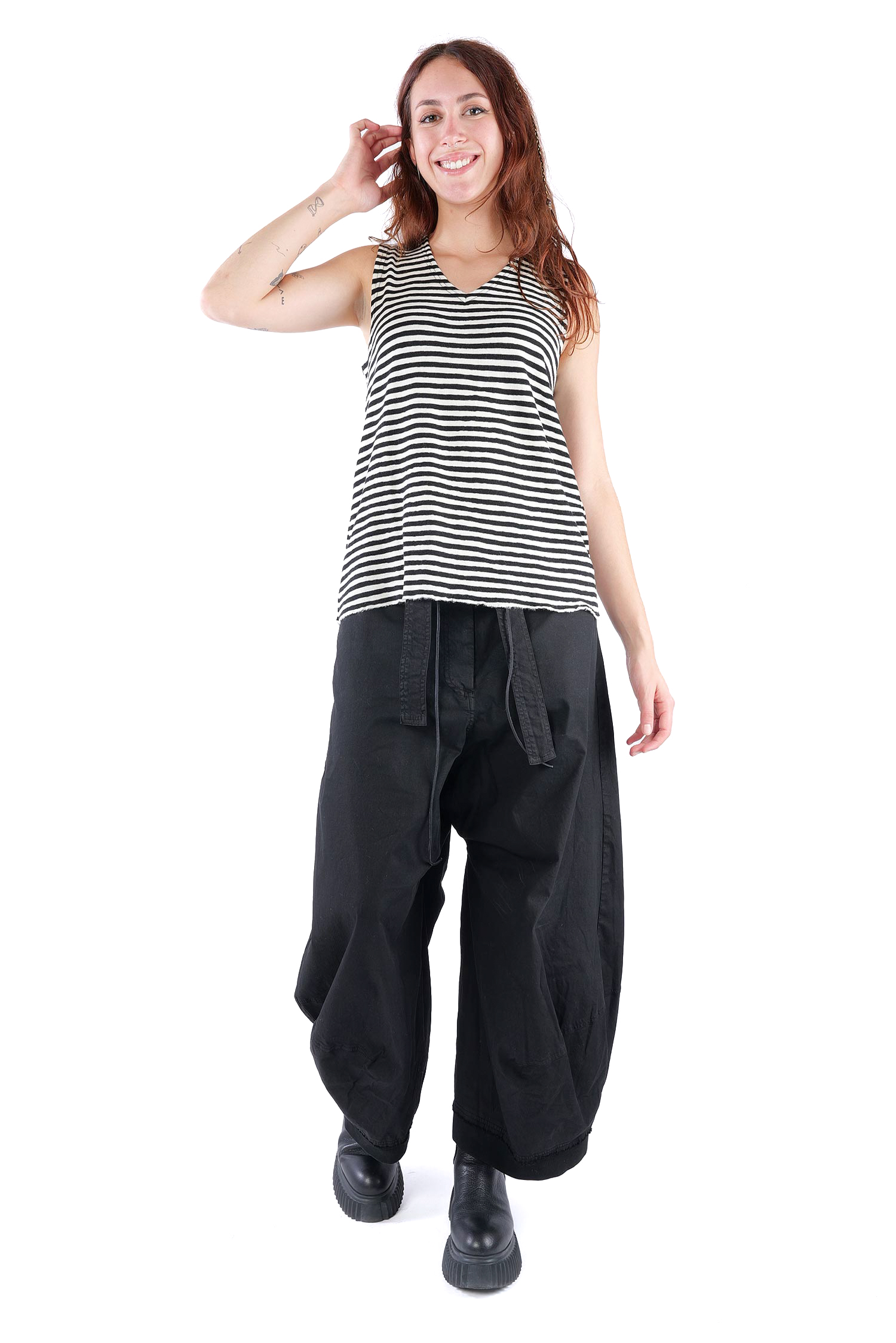 Merino Top - White-Black - 2003