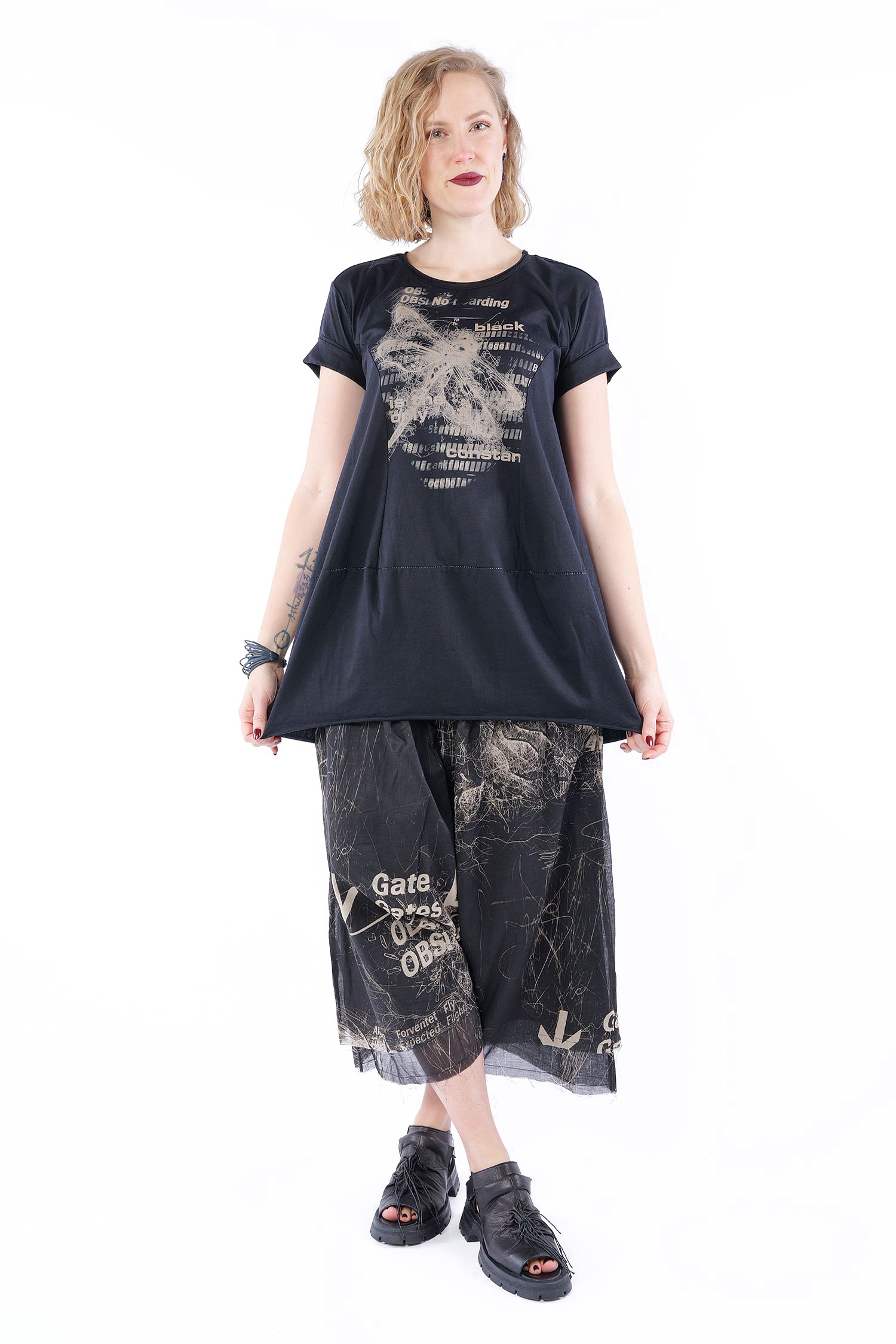 Tulpiges T-Shirt - Schwarz - Lapino