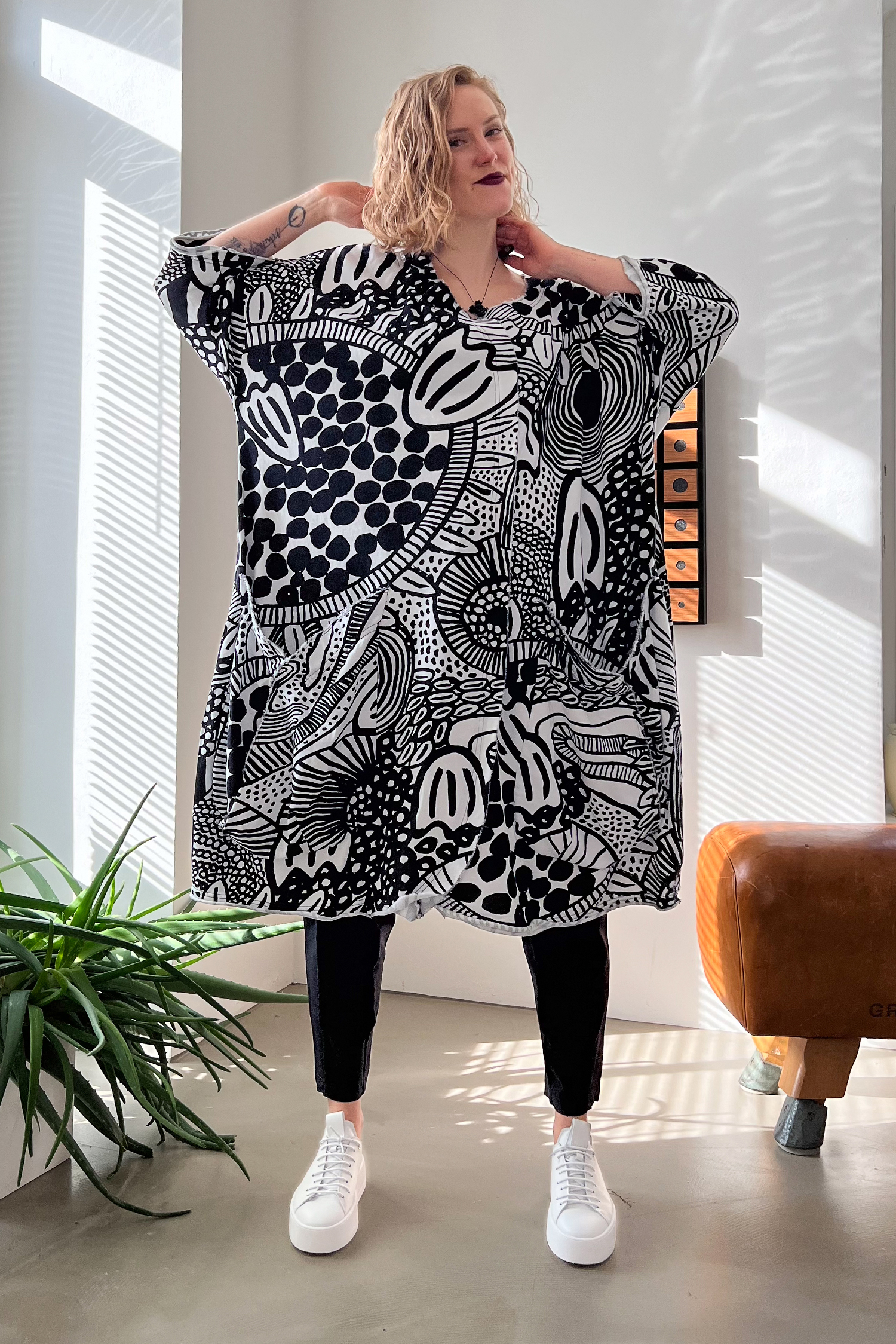 Sweat dress - Black print - 1263290904