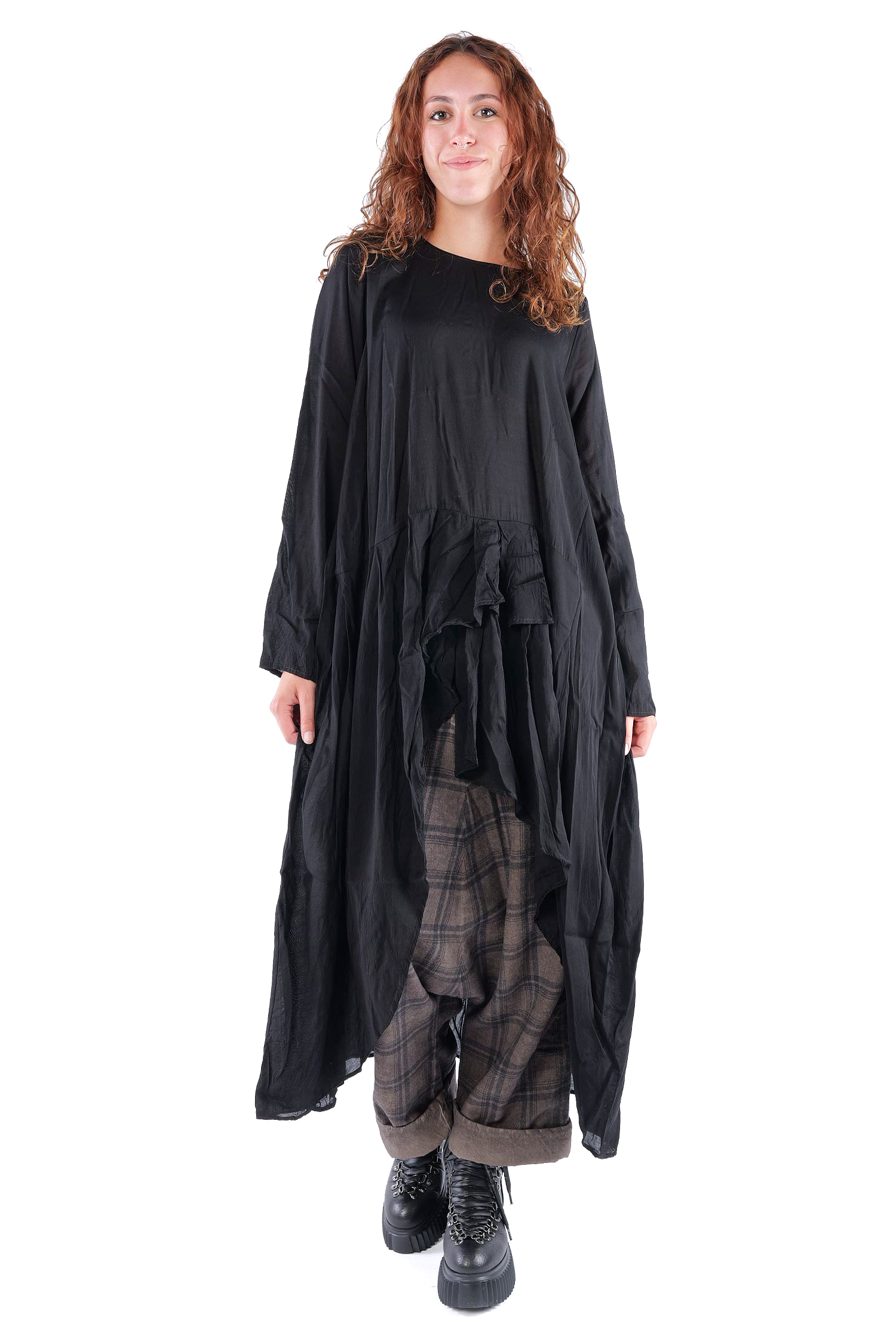 Tunika mit Rüschen - Schwarz - Swissa