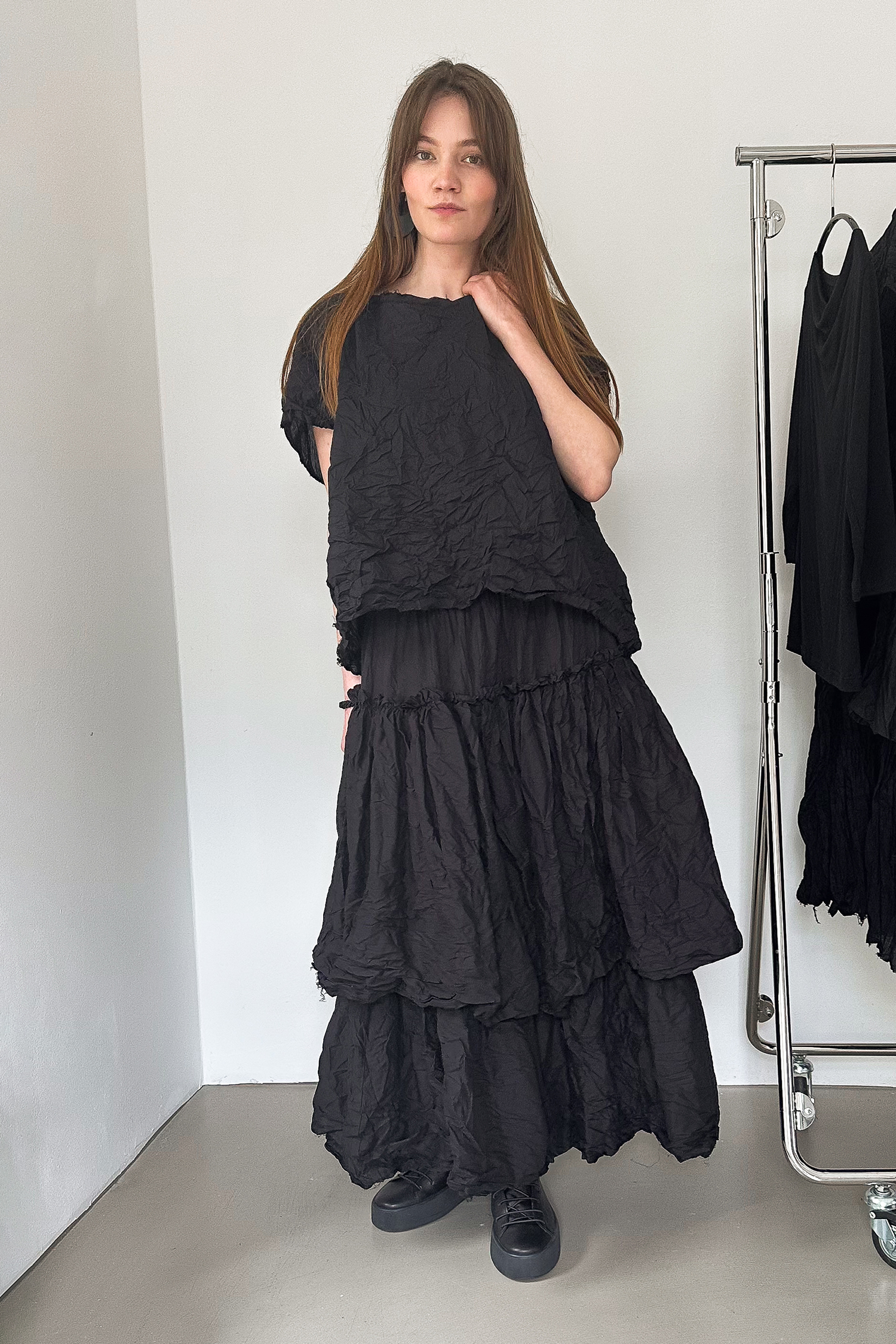 Multi-layered skirt - Black - Elorganza