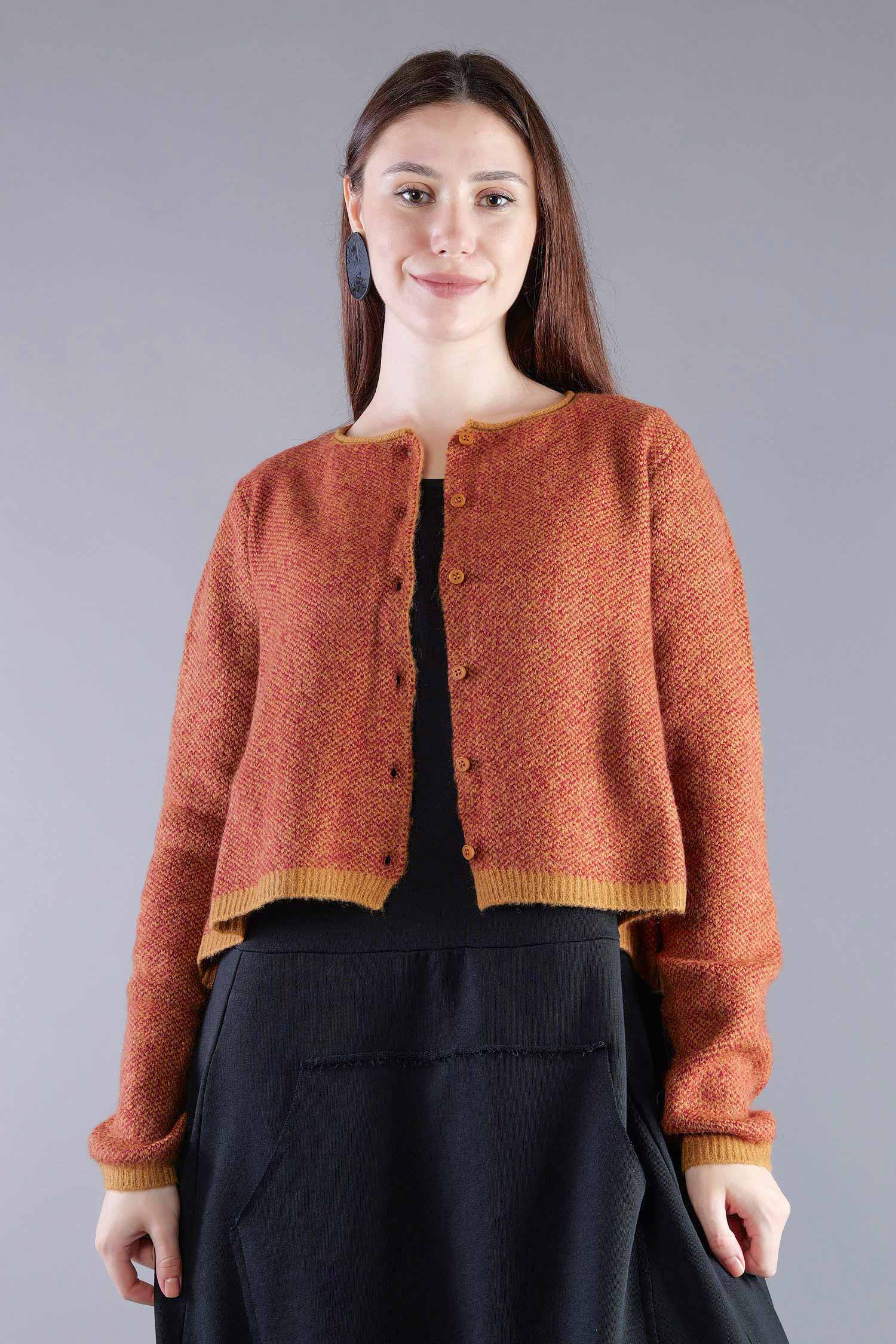 Strickjacke - Bronze lava jacquard - 2263277101