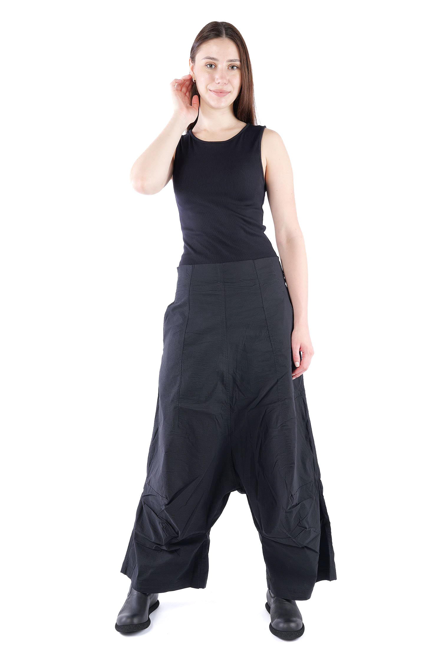 Wide stretch pants - Black - 2261240124
