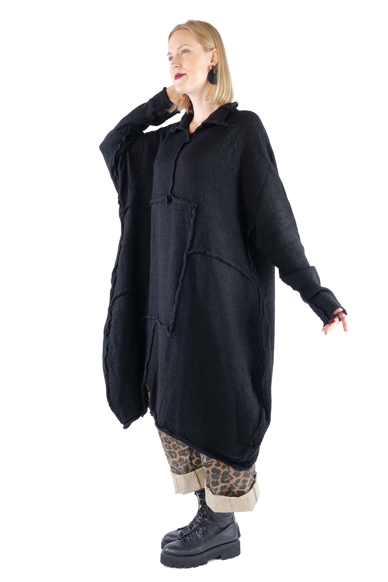 Wolltunika - Schwarz - 2263897309