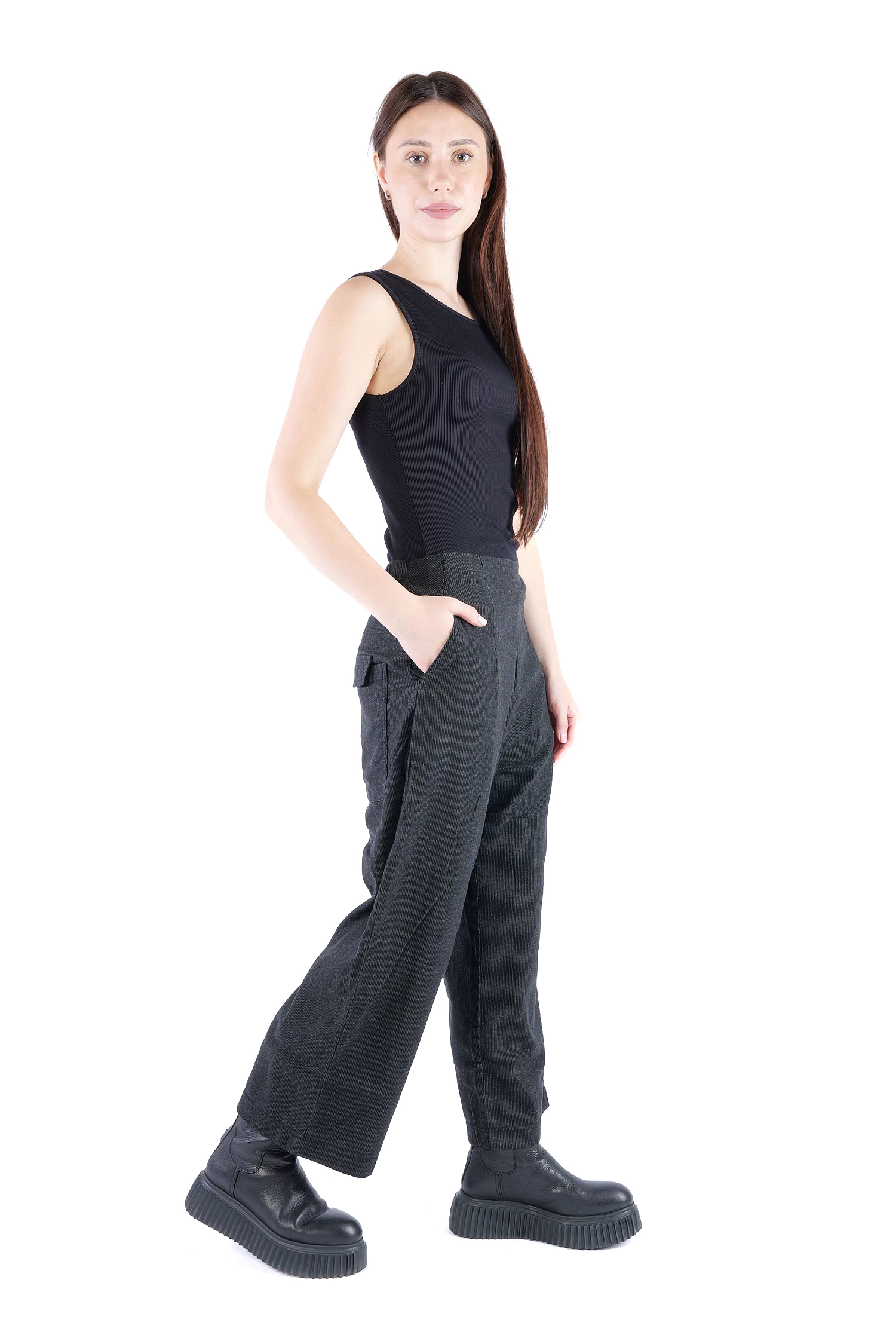 Nadelstreifen Culotte - Black stripe - 2263410104