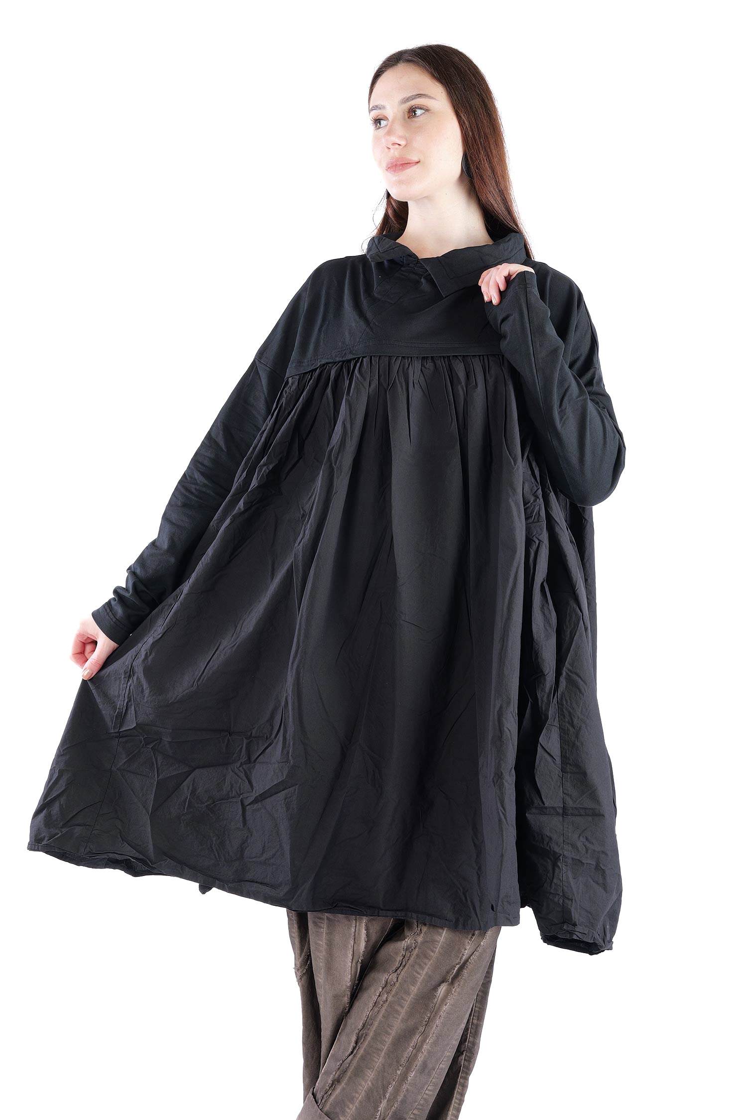 Gerüschte Tunika - Schwarz - 2262280906