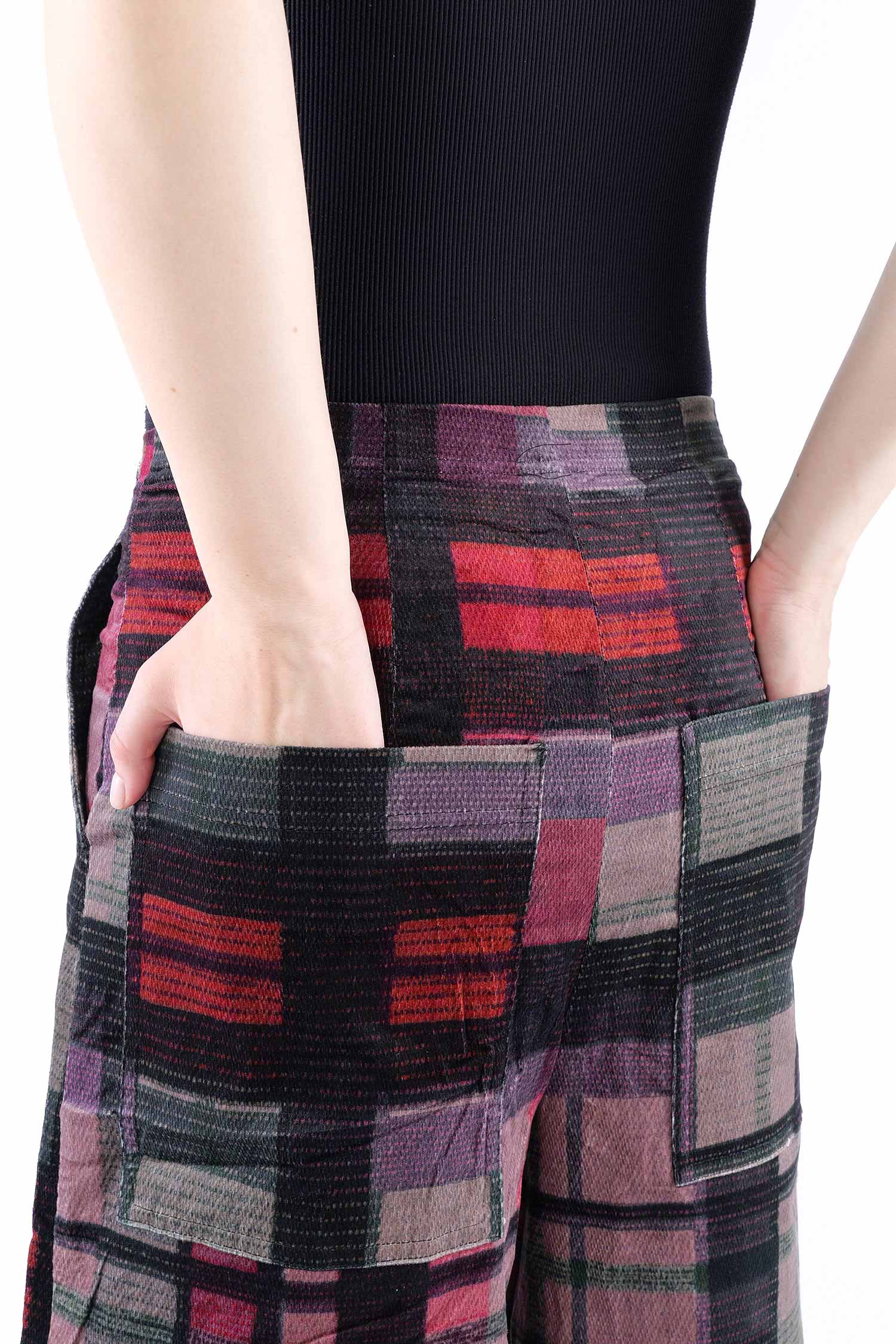 Feincord Hose - Check multicolor - 2263230104