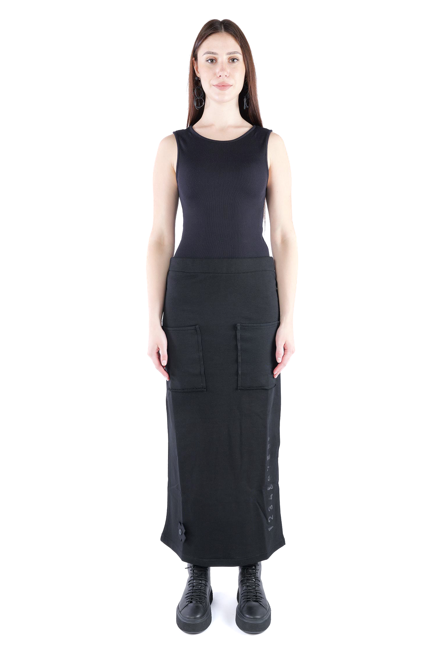 Schmaler Sweatrock - Black print - 3041