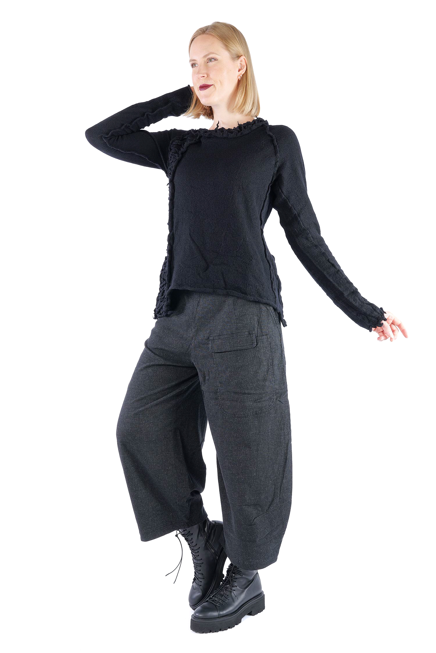 Dekorativer Wollpullover - Schwarz - 2262680705