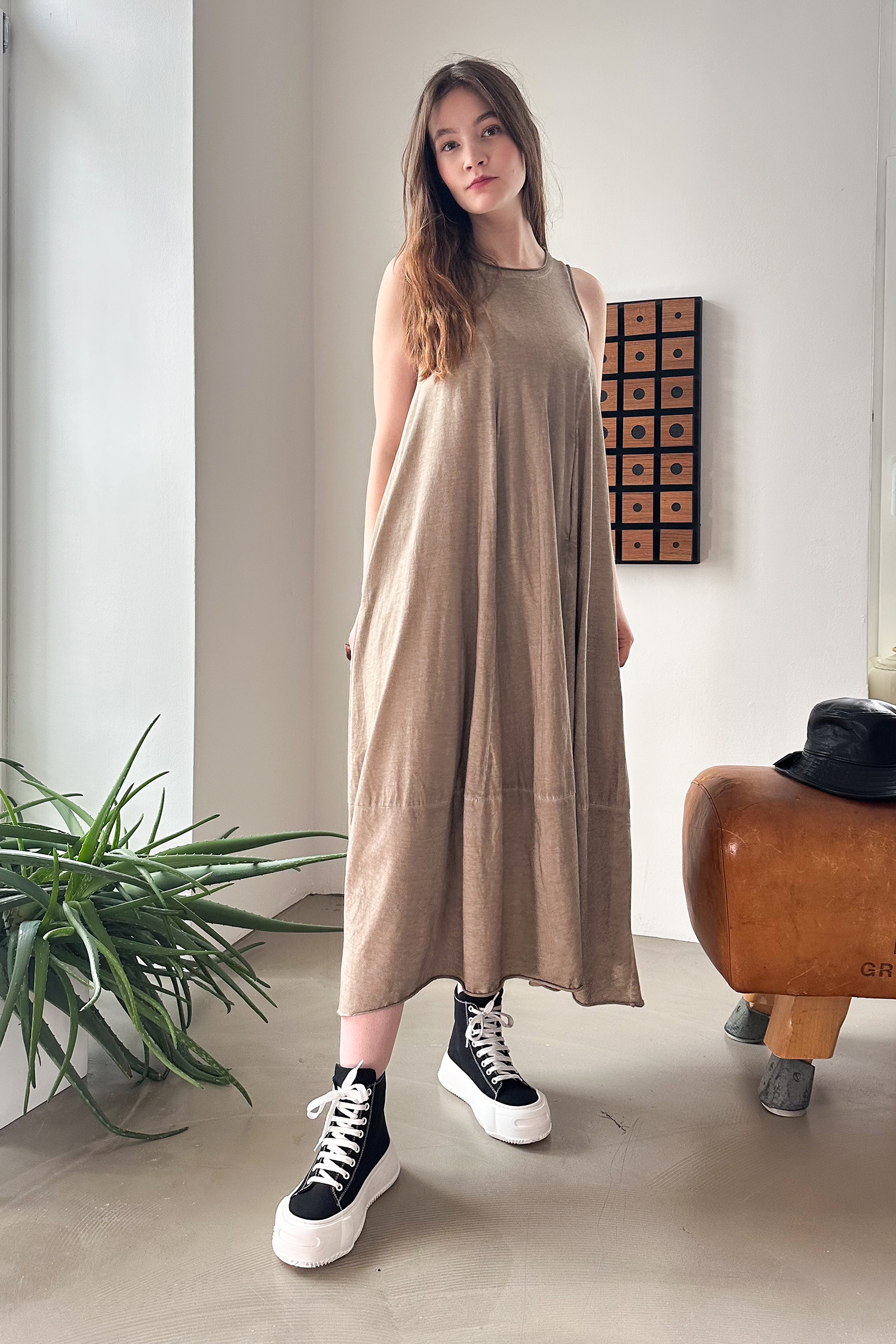 Long jersey dress - Sand old dye - Lappa